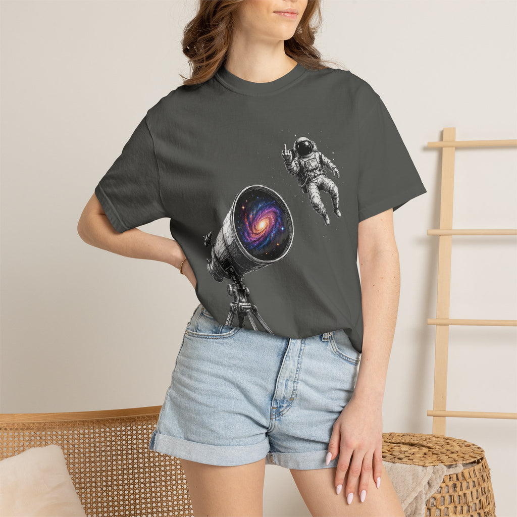 Astronaut Telescope T‑Shirt — Cosmic Telescope Galaxy Print
