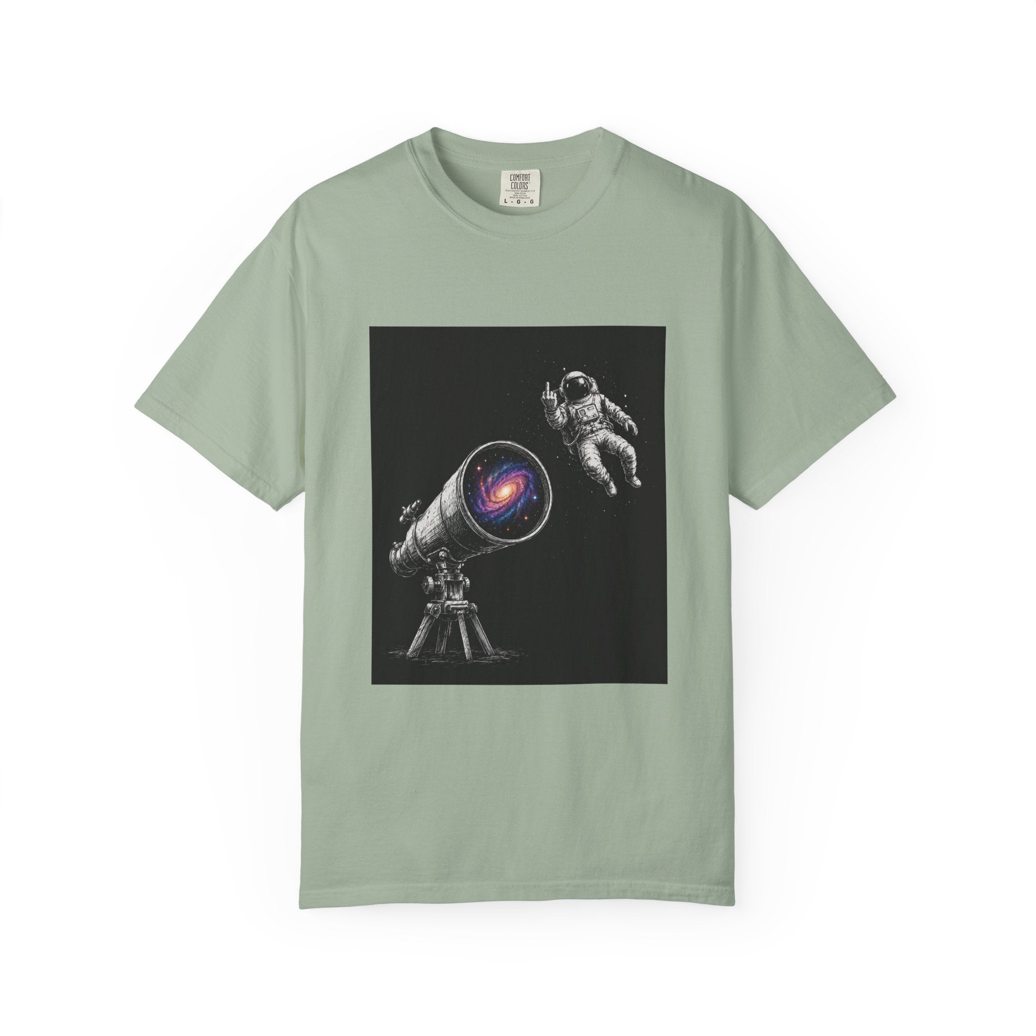 Astronaut Telescope T‑Shirt — Cosmic Galaxy Scope Graphic Tee