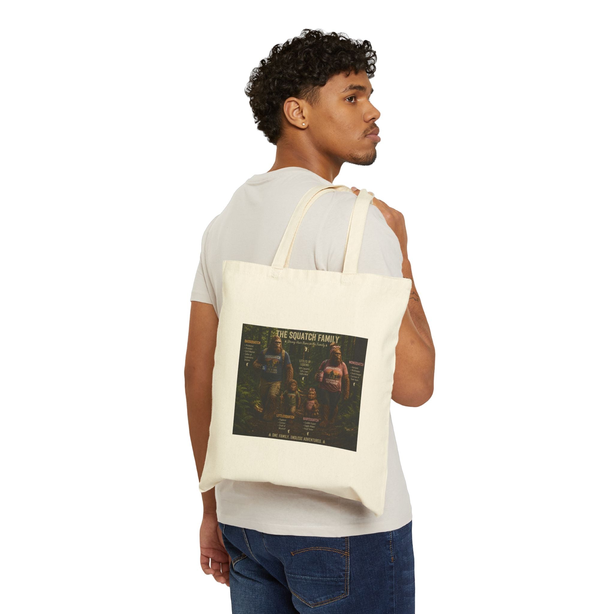 Tote Bag — The Squatch Family Vintage Poster Cotton Canvas Tote