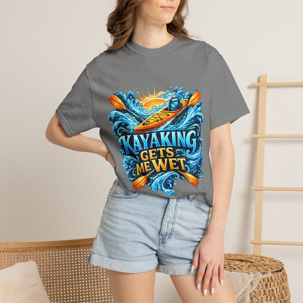 T-Shirt — "Kayaking Gets Me Wet" Graphic Tee