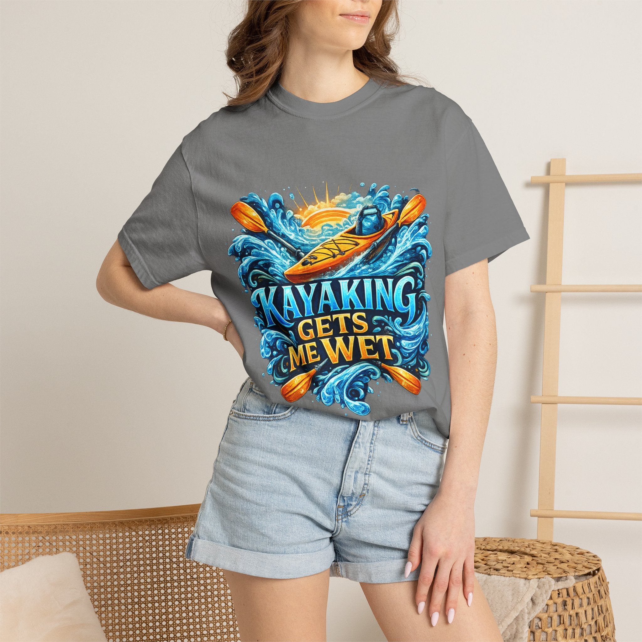T-Shirt — "Kayaking Gets Me Wet" Graphic Tee