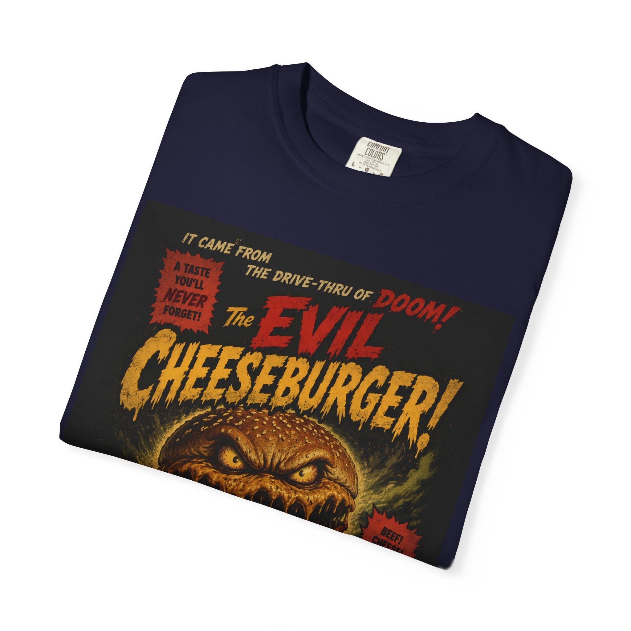 The Evil Cheeseburger! Vintage Horror Movie T-Shirt