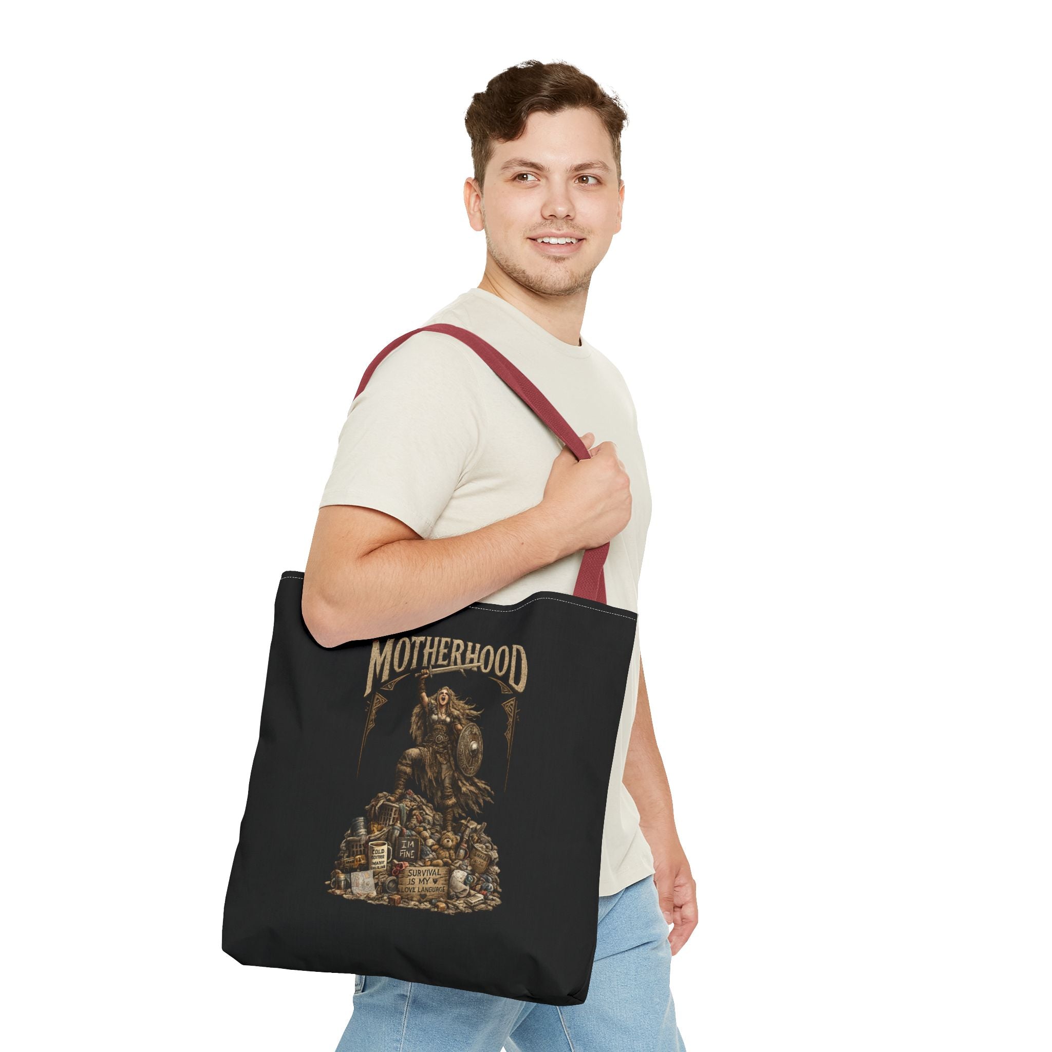 Motherhood Tote Bag — Vintage Gothic Illustration ‘Motherhood’ Canvas Tote for Moms, New Mothers & Mother’s Day Gift