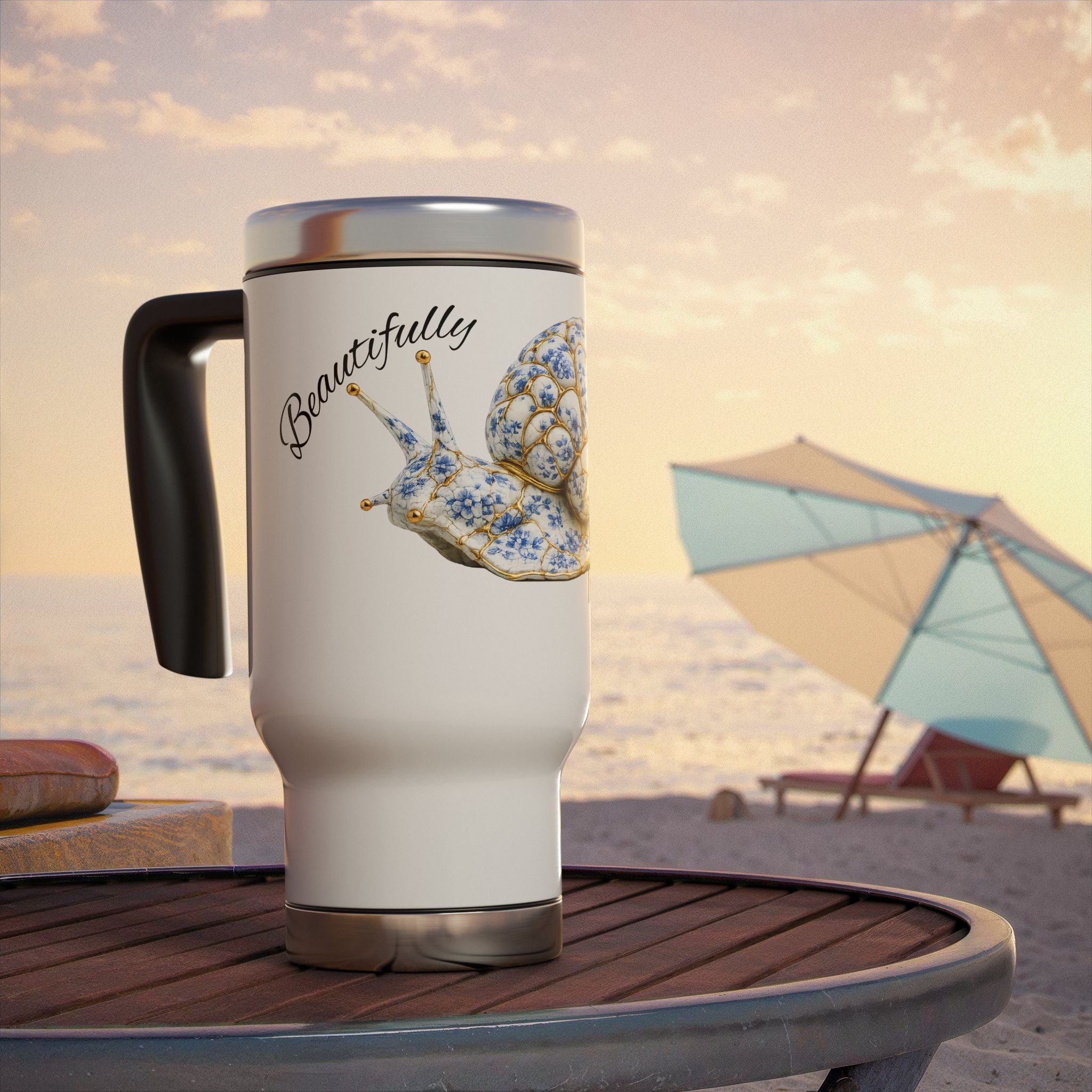 Kintsugi MS Warrior Floral Stainless Steel Travel Mug — 14oz