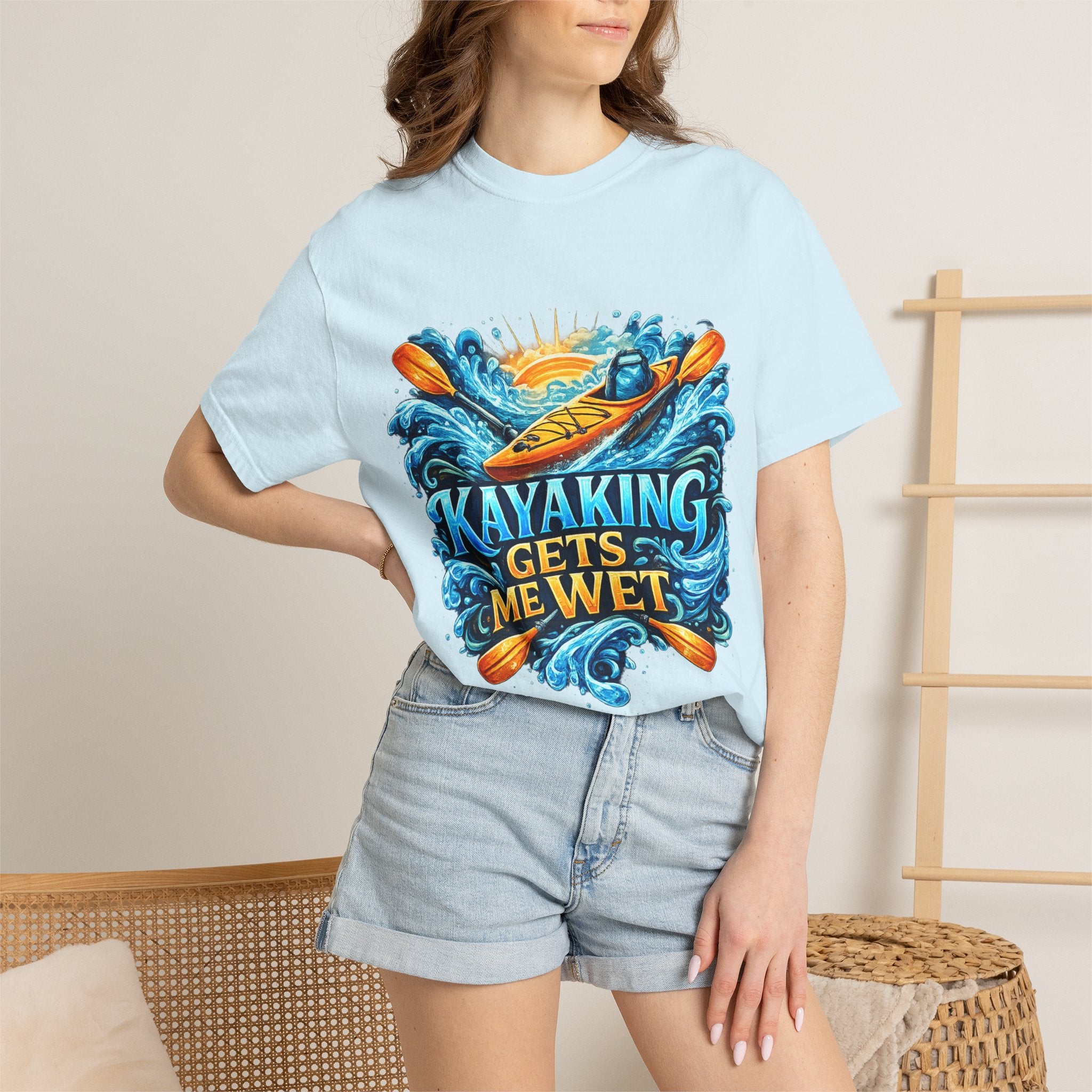 T-Shirt — "Kayaking Gets Me Wet" Graphic Tee