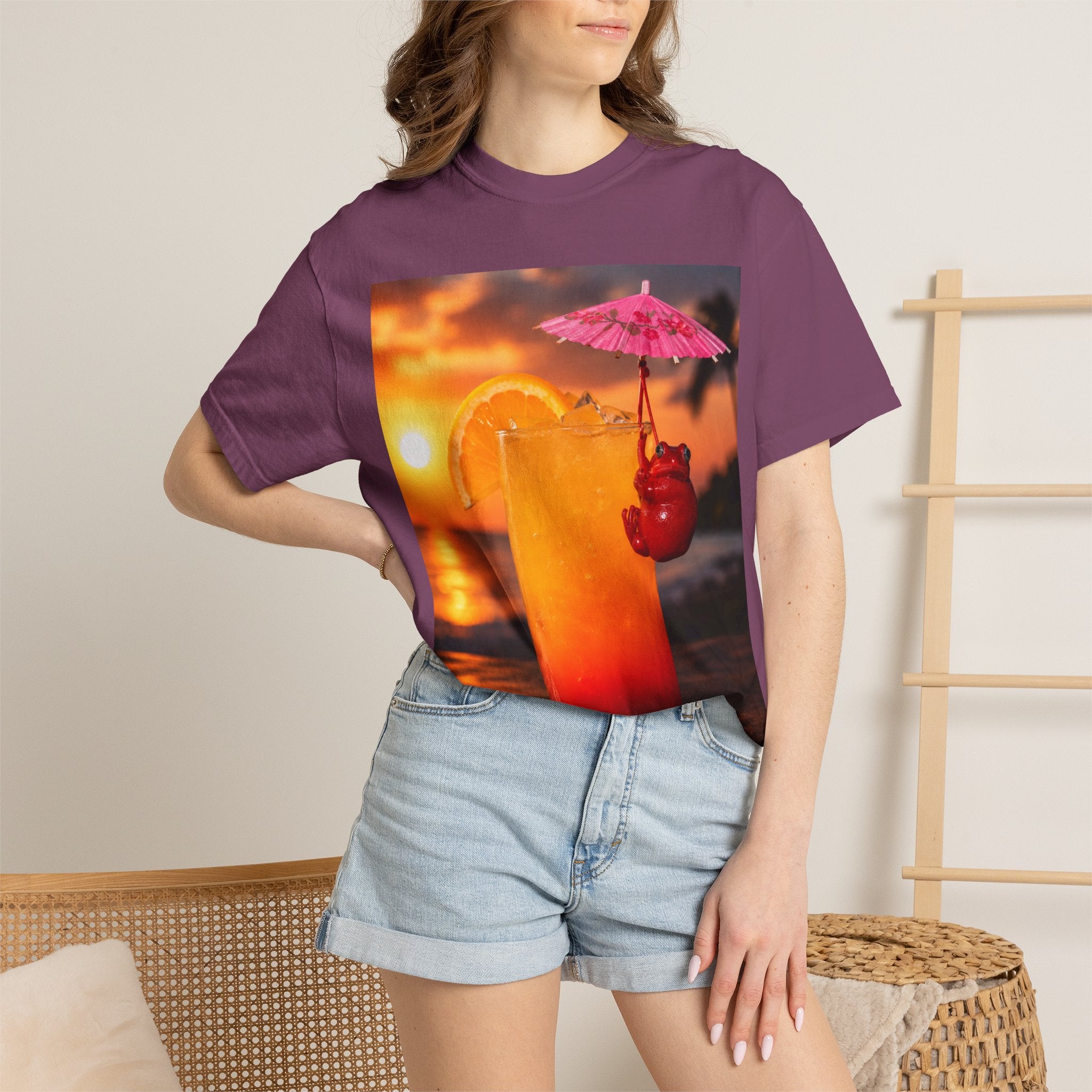 Sunset Cocktail T-Shirt — Tropical Drink Graphic Tee