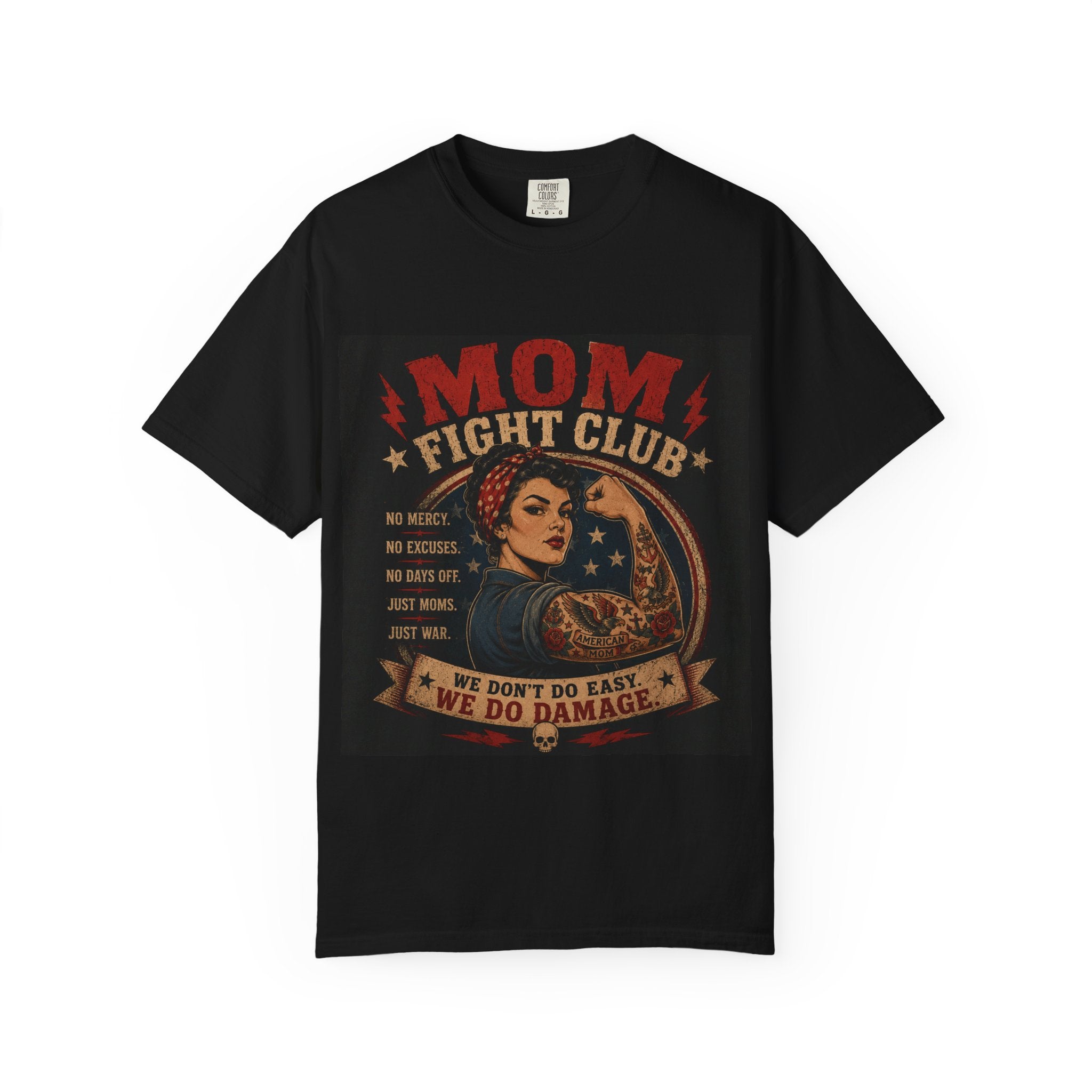 Mom Fight Club T-Shirt — We Don’t Do Easy, We Do Damage Vintage Boxing Tee