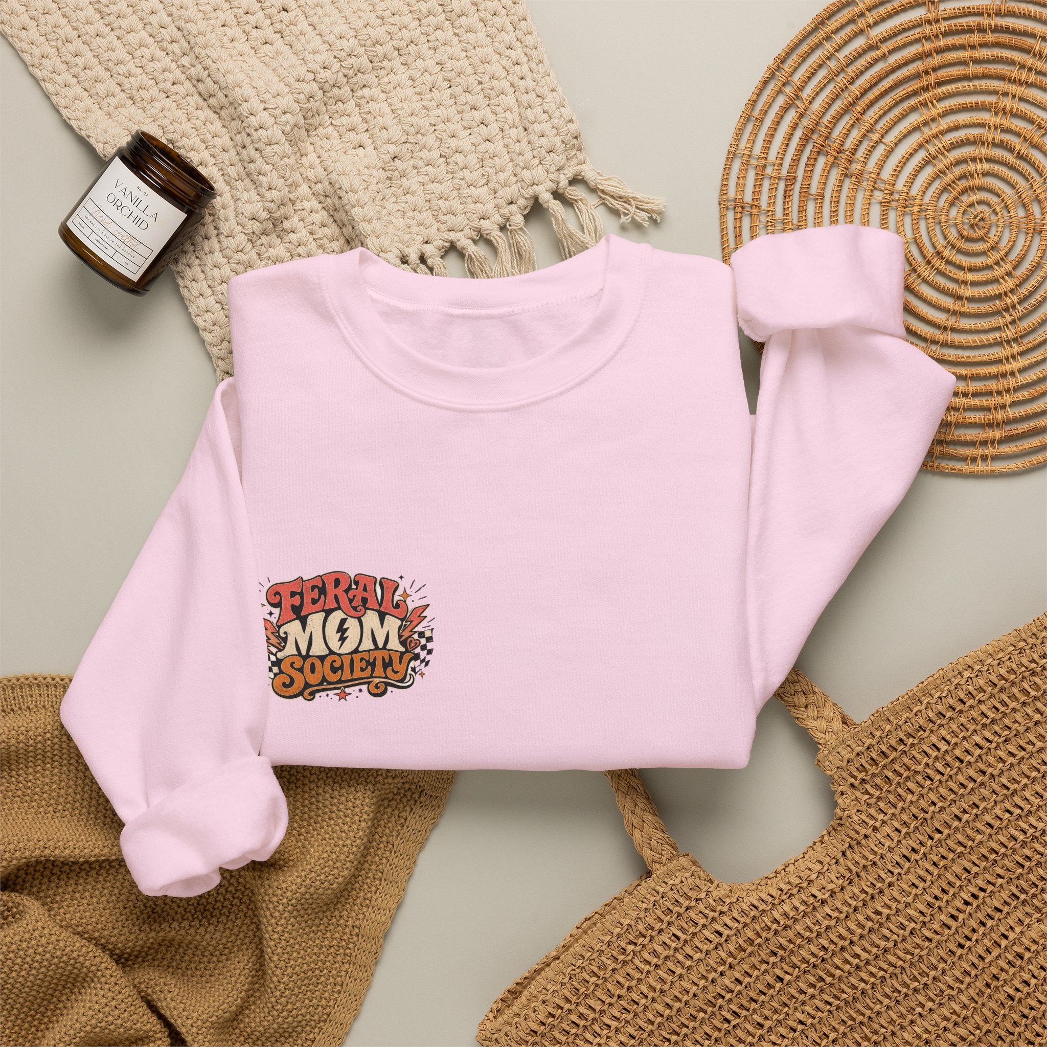 Feral Mom Society Sweatshirt — Retro Graphic Crewneck for Bold Moms