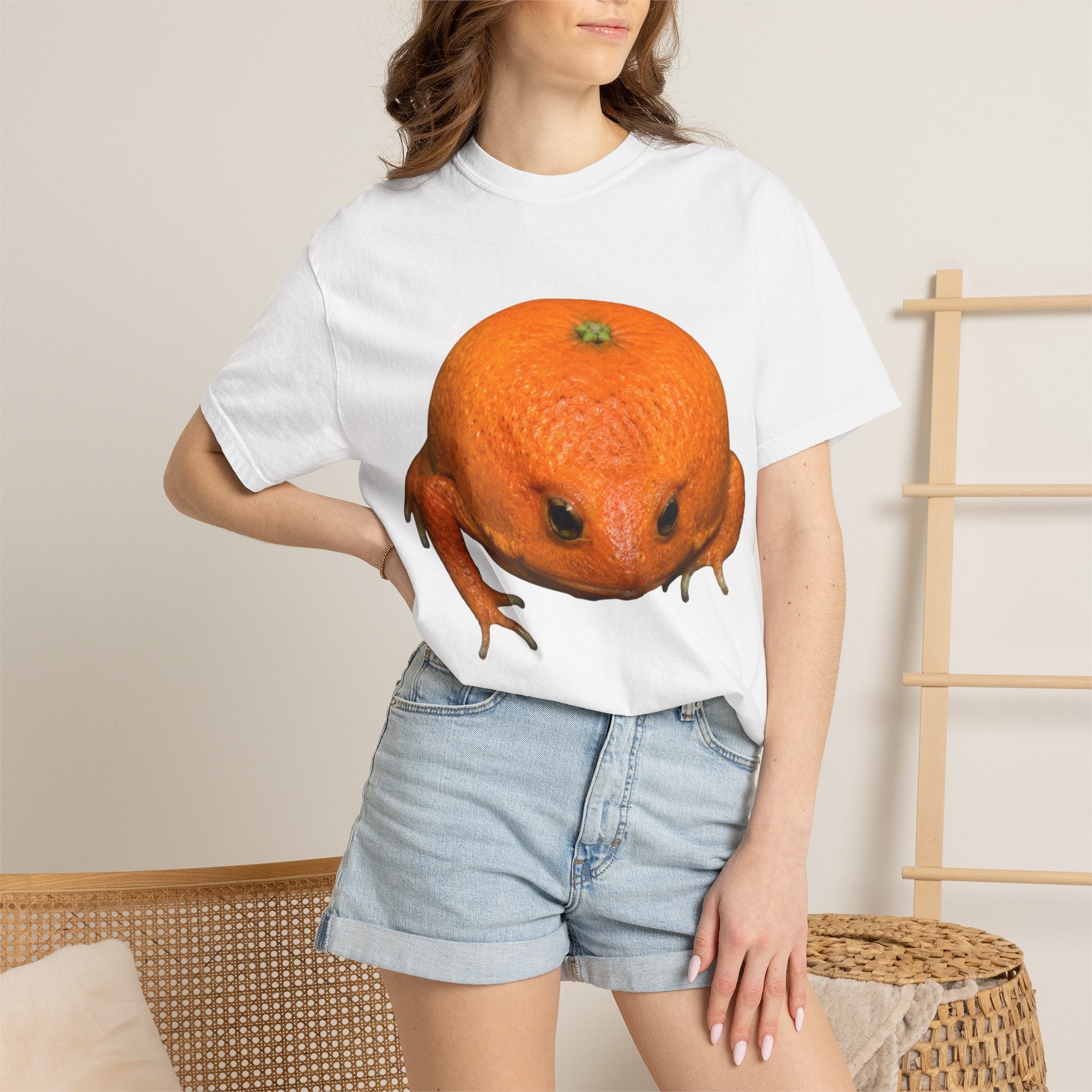 Orange Frog T-Shirt — Cute Surreal Citrus Critter Tee