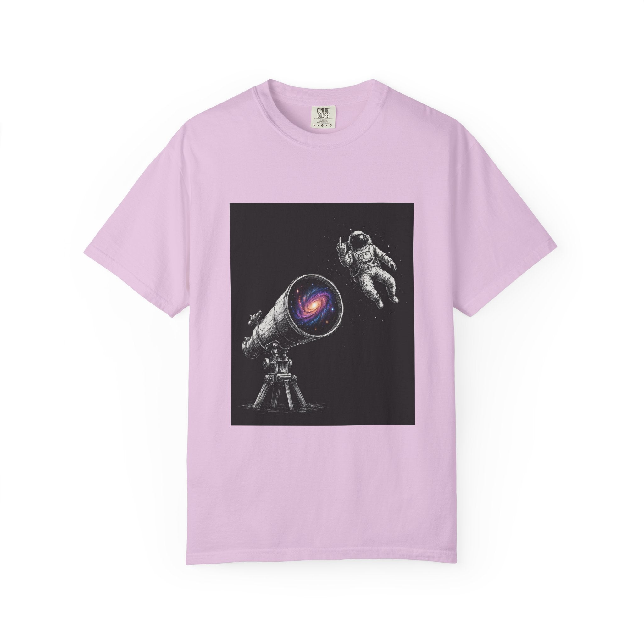 Astronaut Telescope T‑Shirt — Cosmic Galaxy Scope Graphic Tee