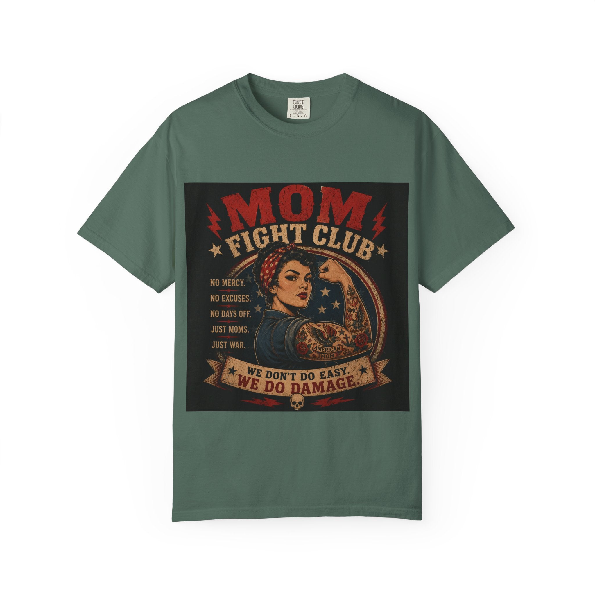 Mom Fight Club T-Shirt — We Don’t Do Easy, We Do Damage Vintage Boxing Tee