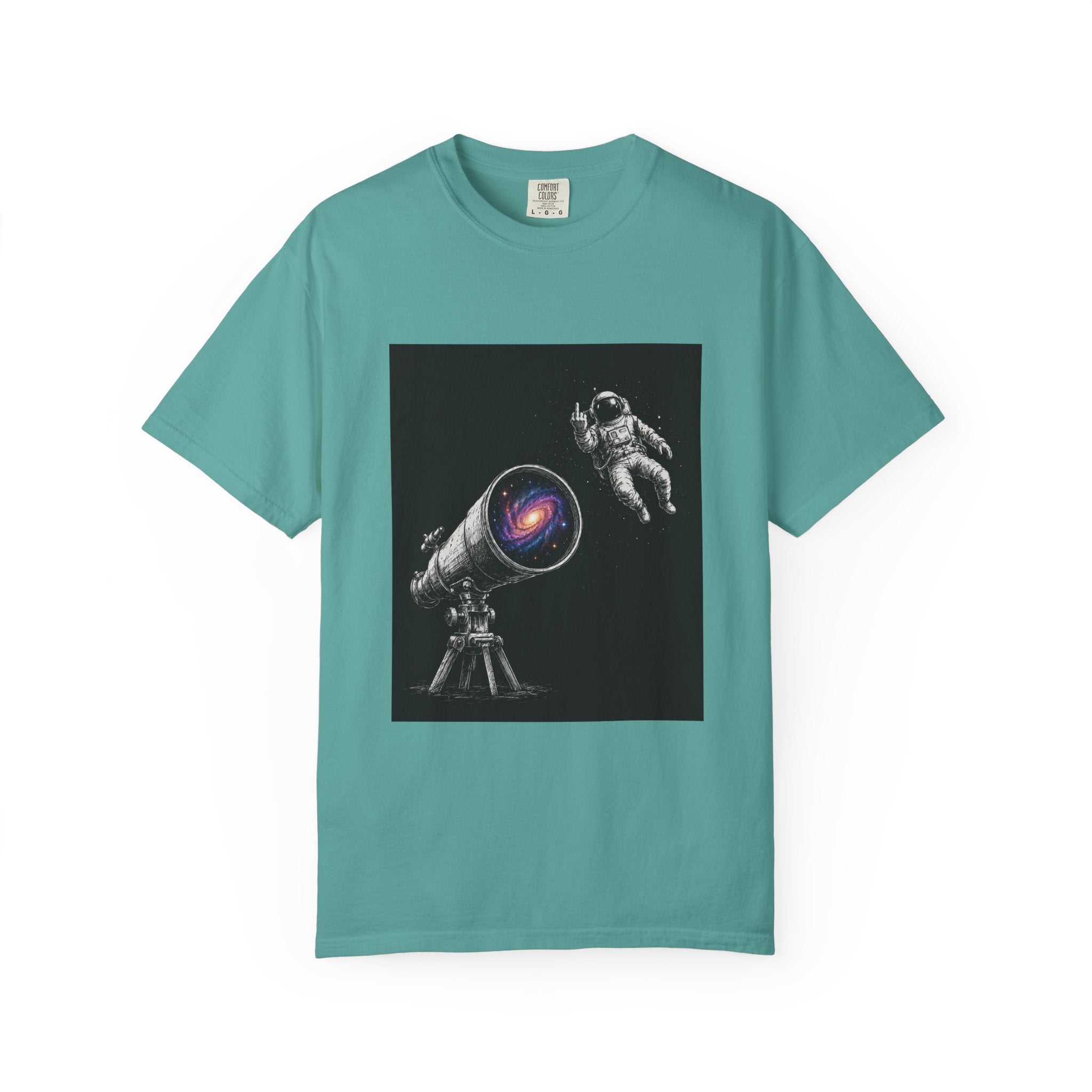 Astronaut Telescope T‑Shirt — Cosmic Galaxy Scope Graphic Tee