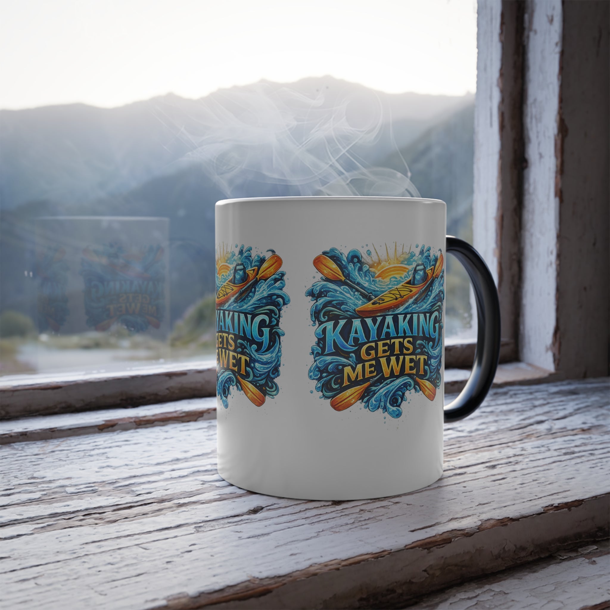 kayaking gets me wet Color Morphing Mug — 11oz Heat-Change Coffee Cup