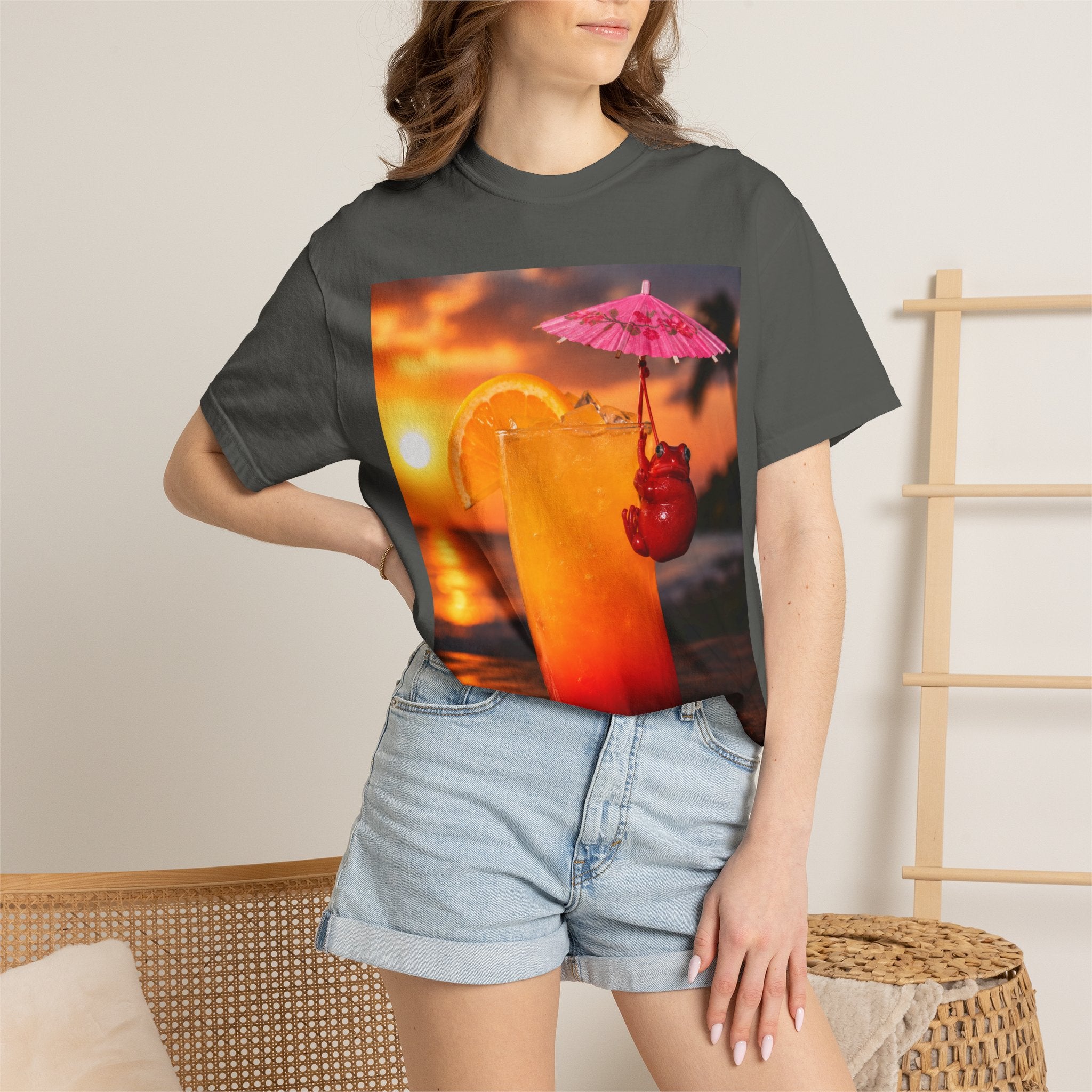 Sunset Cocktail T-Shirt — Tropical Drink Graphic Tee