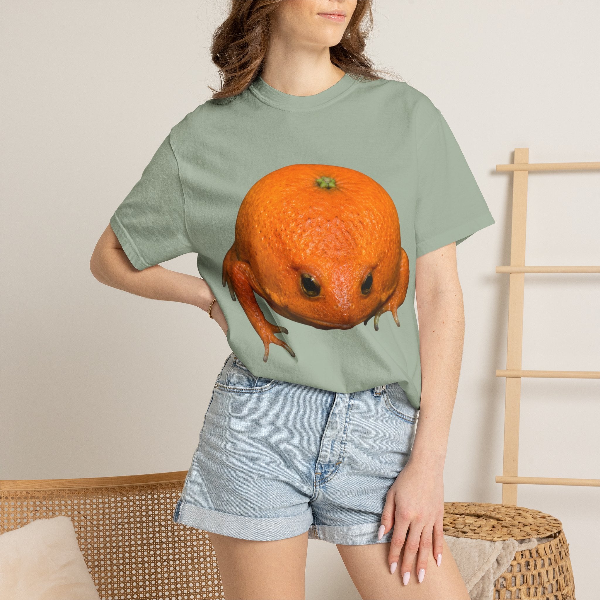 Orange Frog T-Shirt — Cute Surreal Citrus Critter Tee