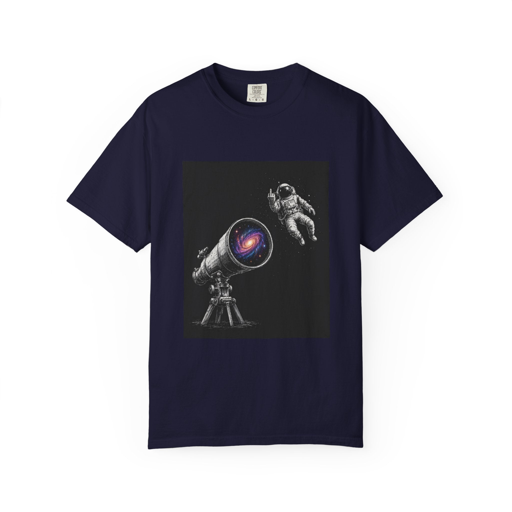 Astronaut Telescope T‑Shirt — Cosmic Galaxy Scope Graphic Tee
