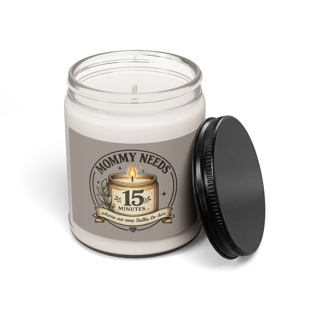 'Mom Needs 15 Minutes' Scented Soy Candle — 9oz Relaxation Candle