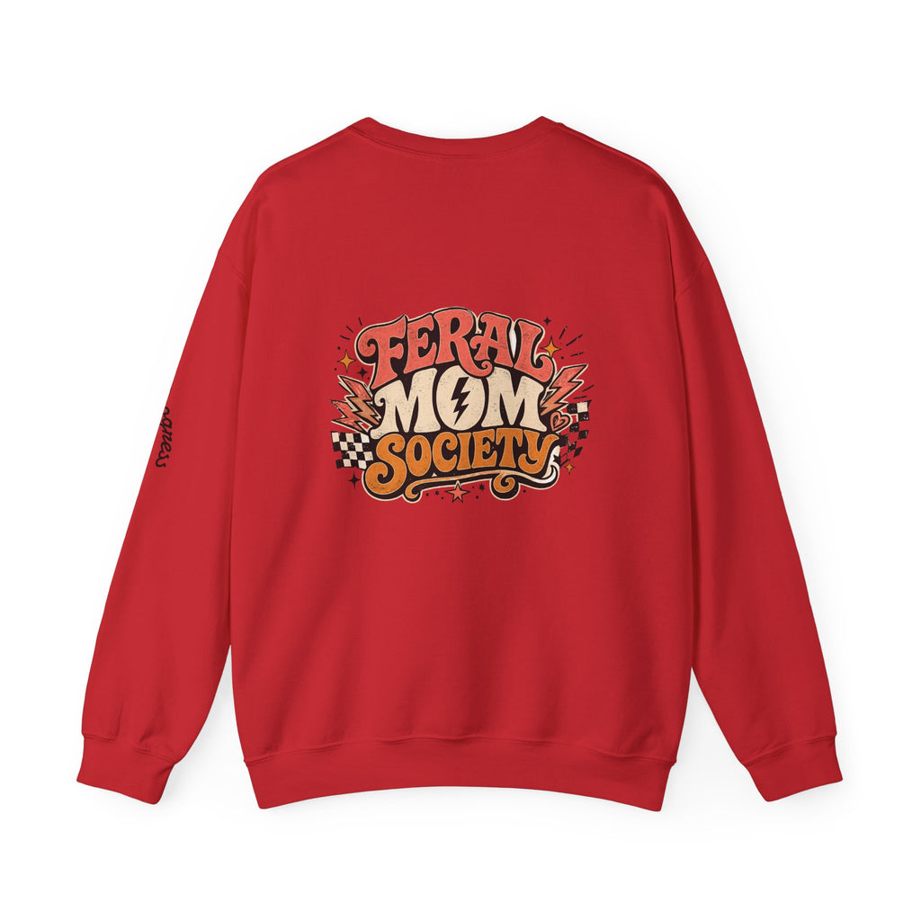 Feral Mom Society Sweatshirt — Retro Graphic Crewneck for Bold Moms