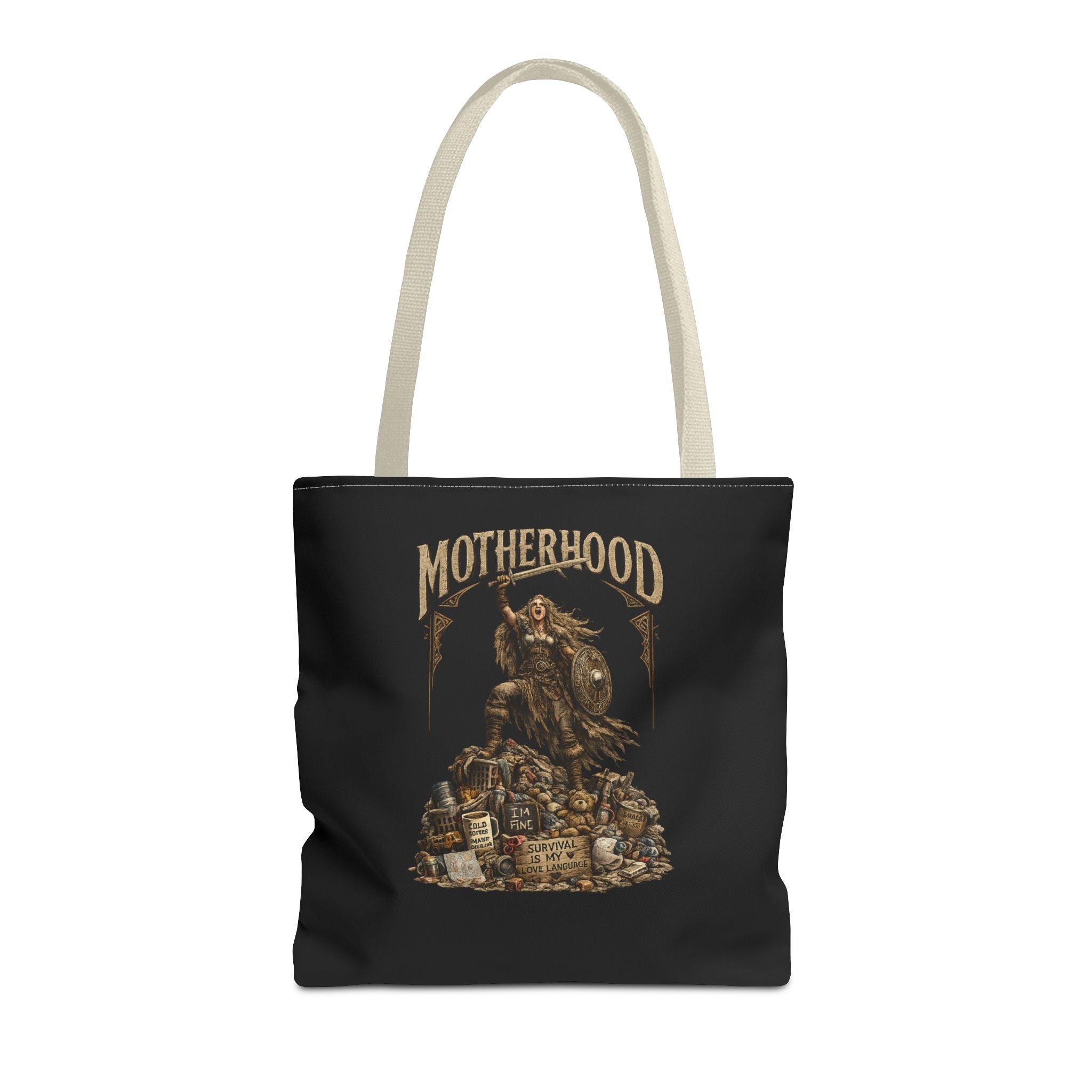 Motherhood Tote Bag — Vintage Gothic Illustration ‘Motherhood’ Canvas Tote for Moms, New Mothers & Mother’s Day Gift