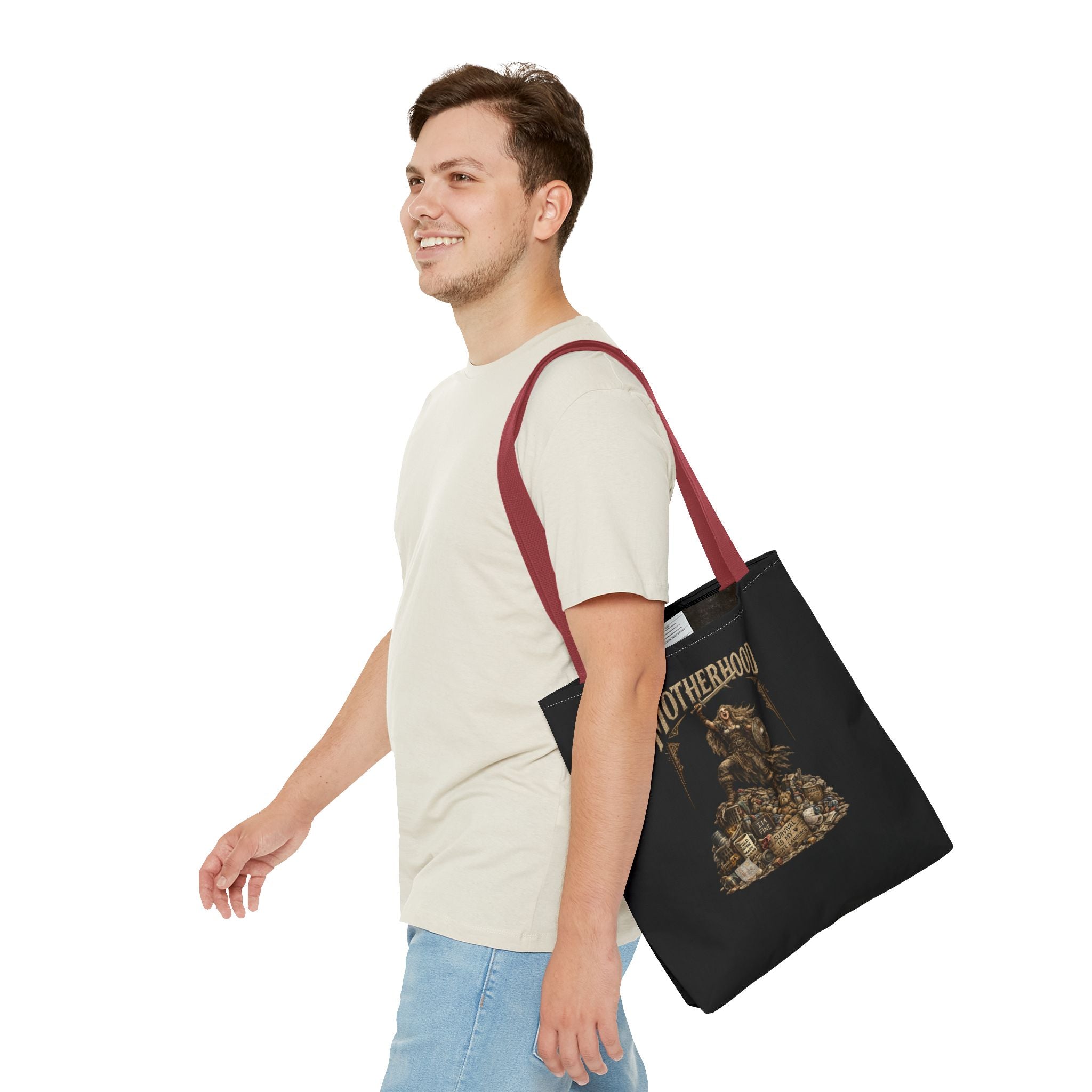 Motherhood Tote Bag — Vintage Gothic Illustration ‘Motherhood’ Canvas Tote for Moms, New Mothers & Mother’s Day Gift