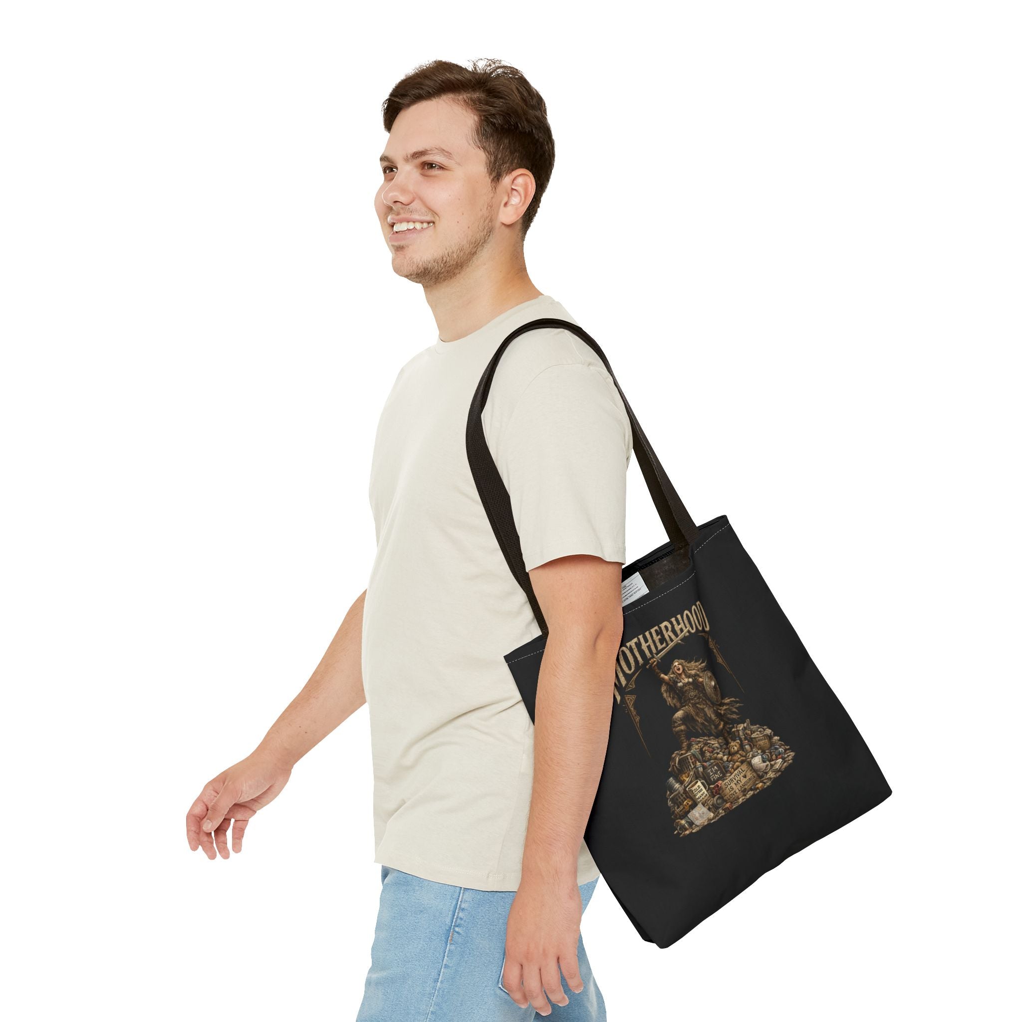 Motherhood Tote Bag — Vintage Gothic Illustration ‘Motherhood’ Canvas Tote for Moms, New Mothers & Mother’s Day Gift