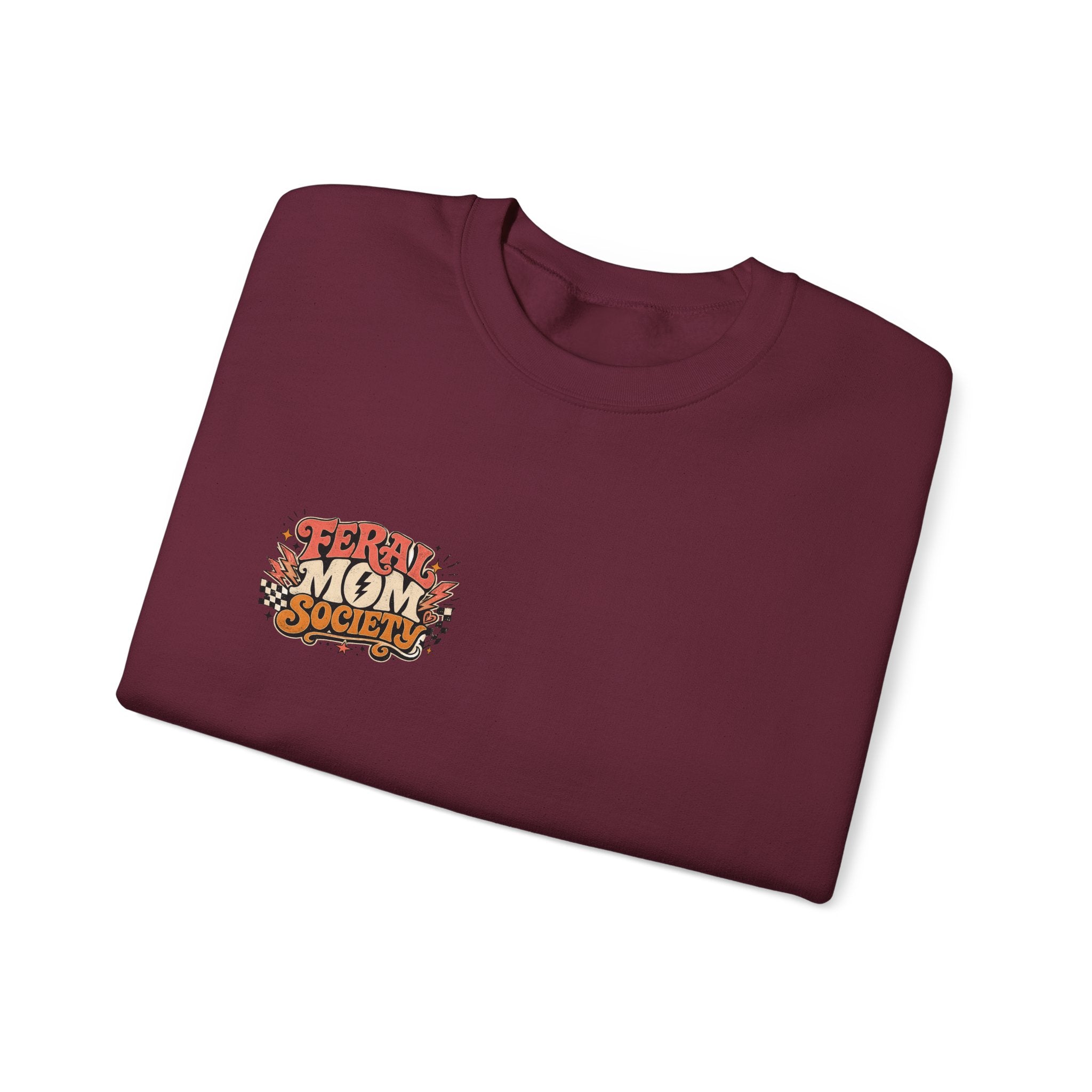 Feral Mom Society Sweatshirt — Retro Graphic Crewneck for Bold Moms