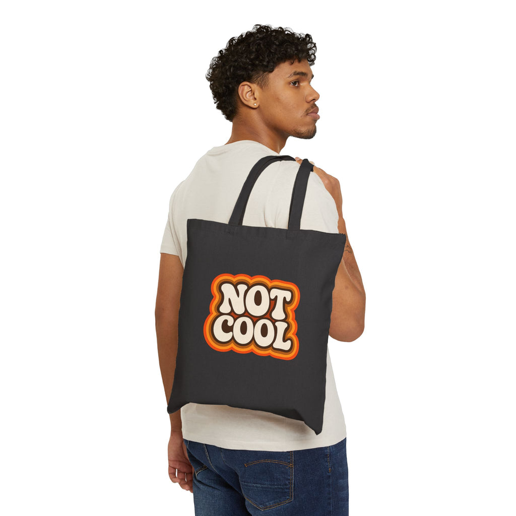 Not Cool Retro Tote Bag — Vintage 70s Style Canvas Shopper