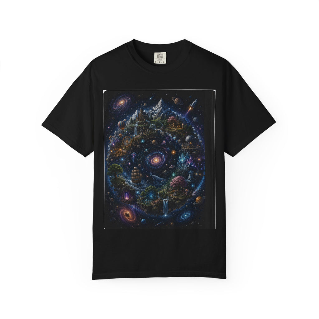 Cosmic Mandala Night Sky T-Shirt — Galaxy Constellation Art Tee