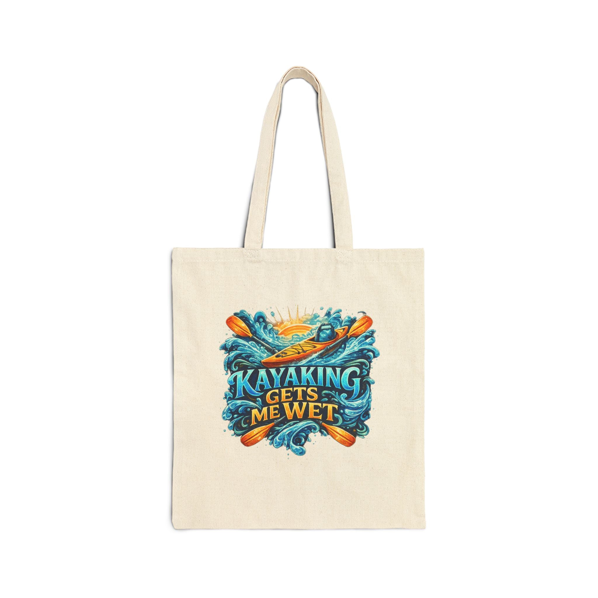 Kayaking Gets Me Wet Canvas Tote Bag — Funny Kayak Lover Gift