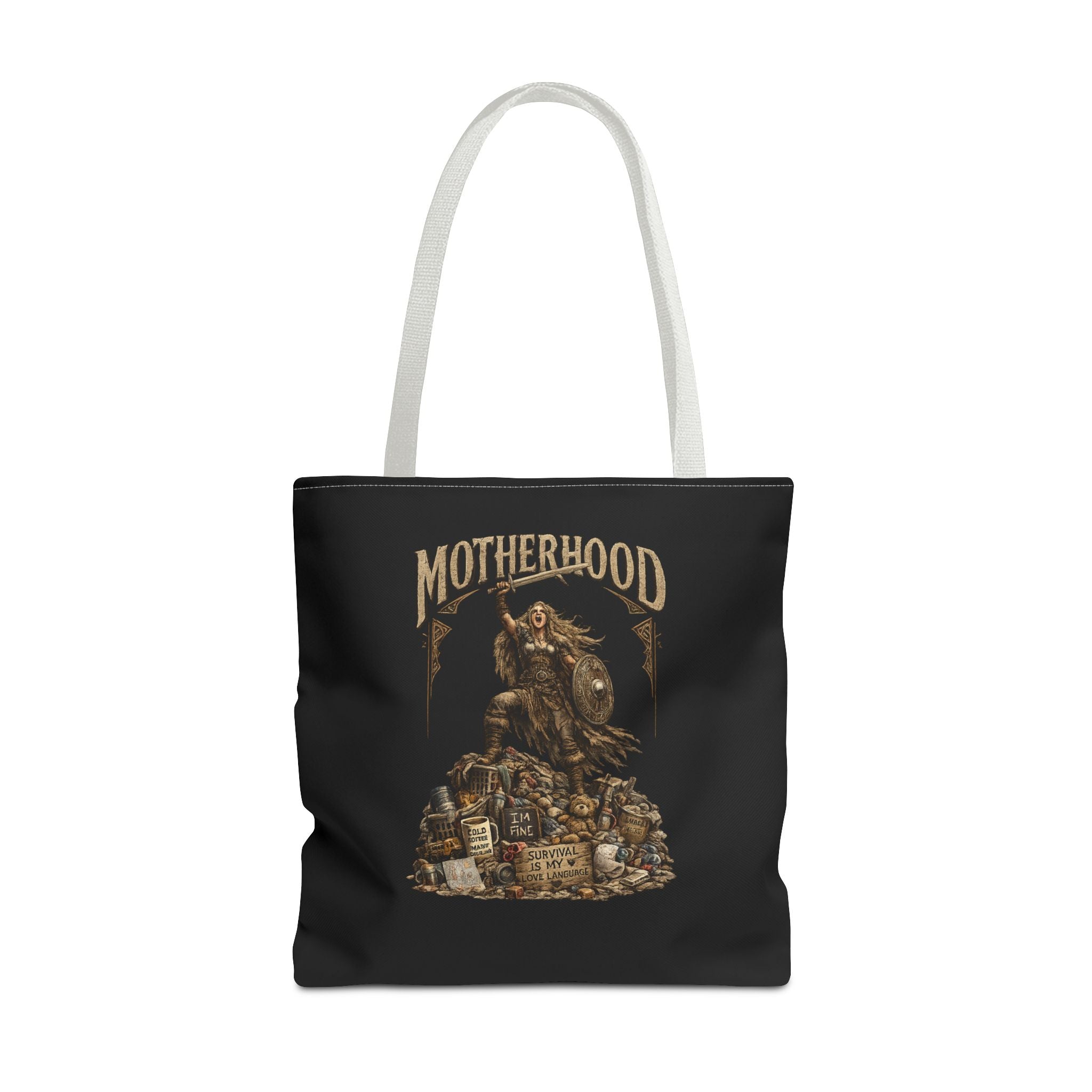 Motherhood Tote Bag — Vintage Gothic Illustration ‘Motherhood’ Canvas Tote for Moms, New Mothers & Mother’s Day Gift