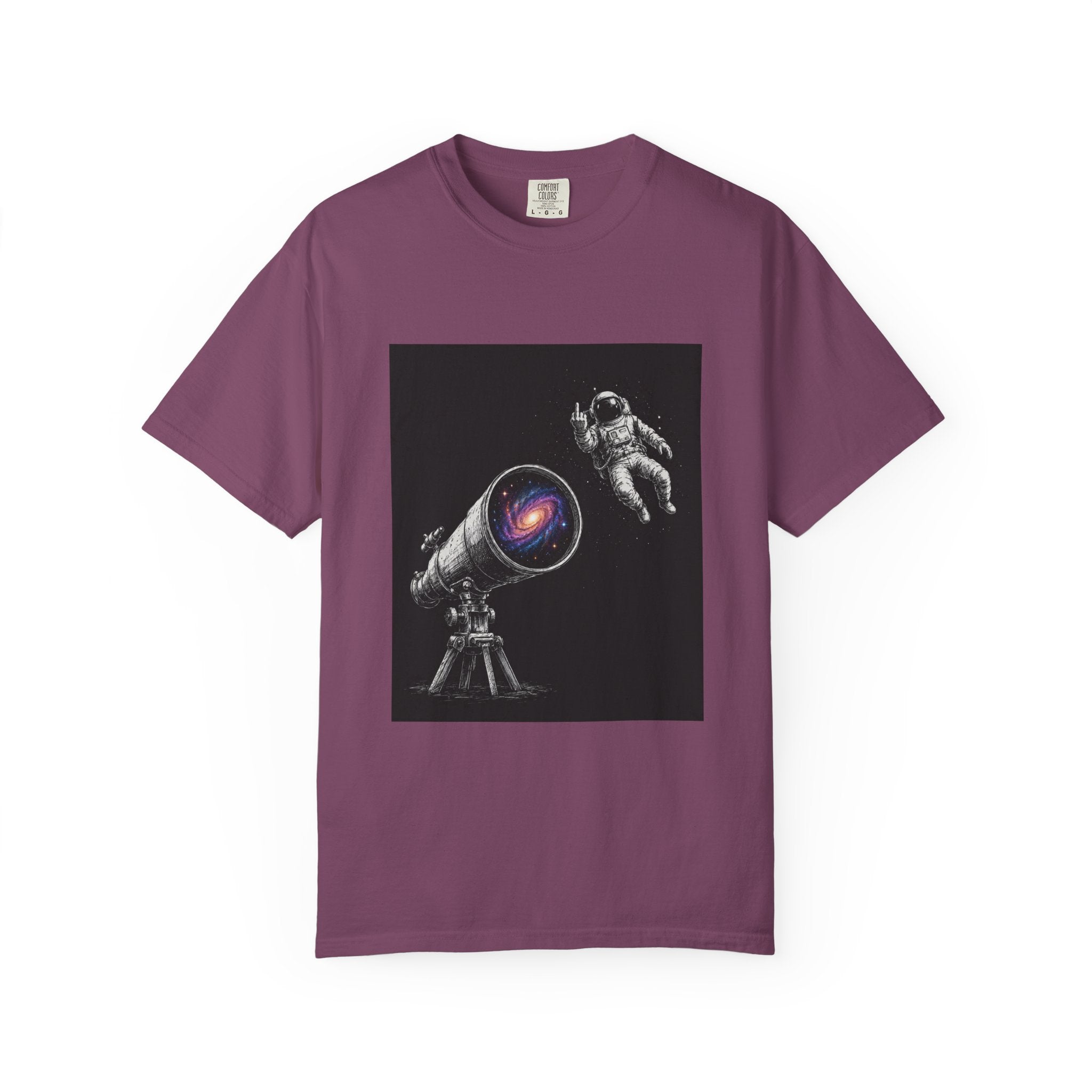 Astronaut Telescope T‑Shirt — Cosmic Galaxy Scope Graphic Tee