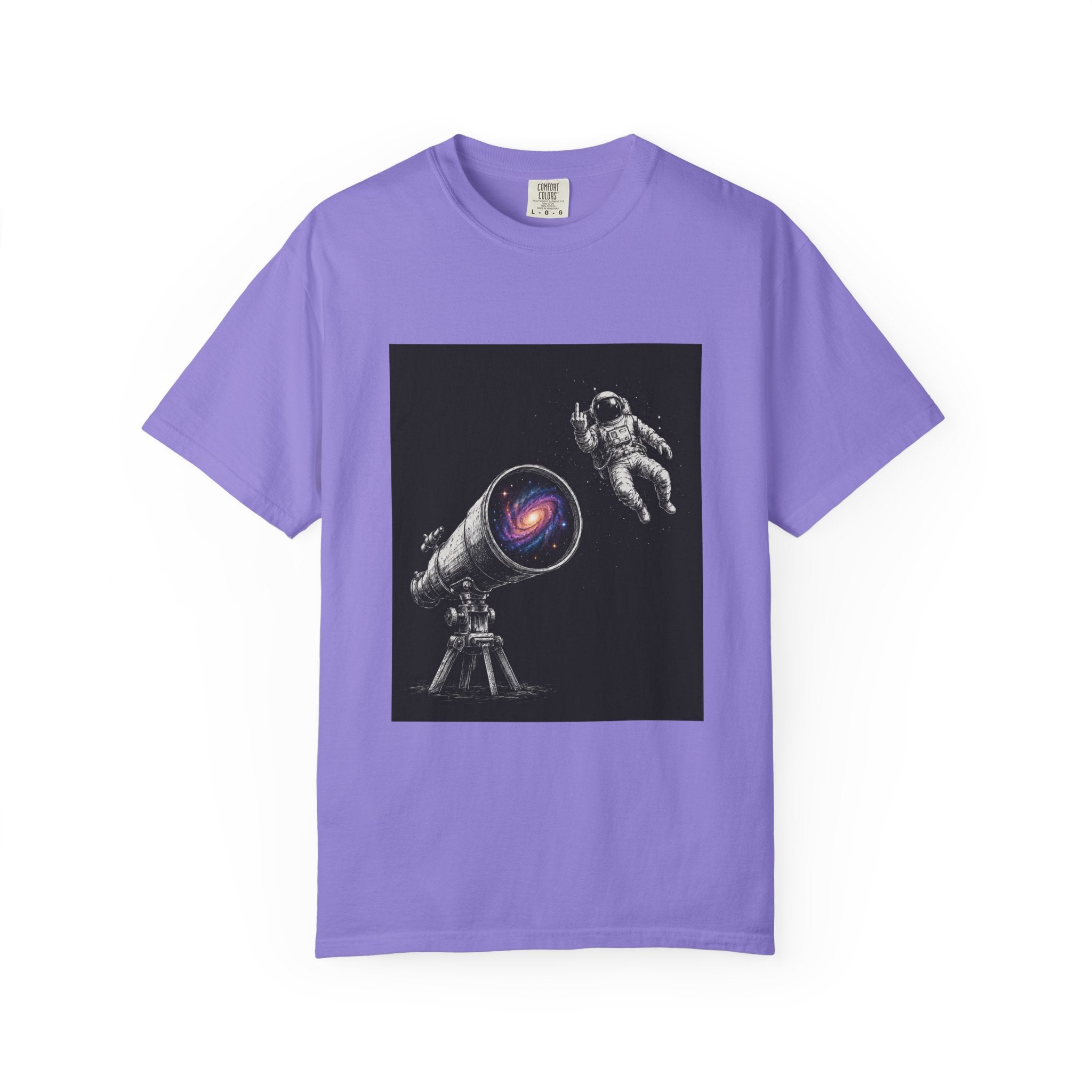 Astronaut Telescope T‑Shirt — Cosmic Galaxy Scope Graphic Tee