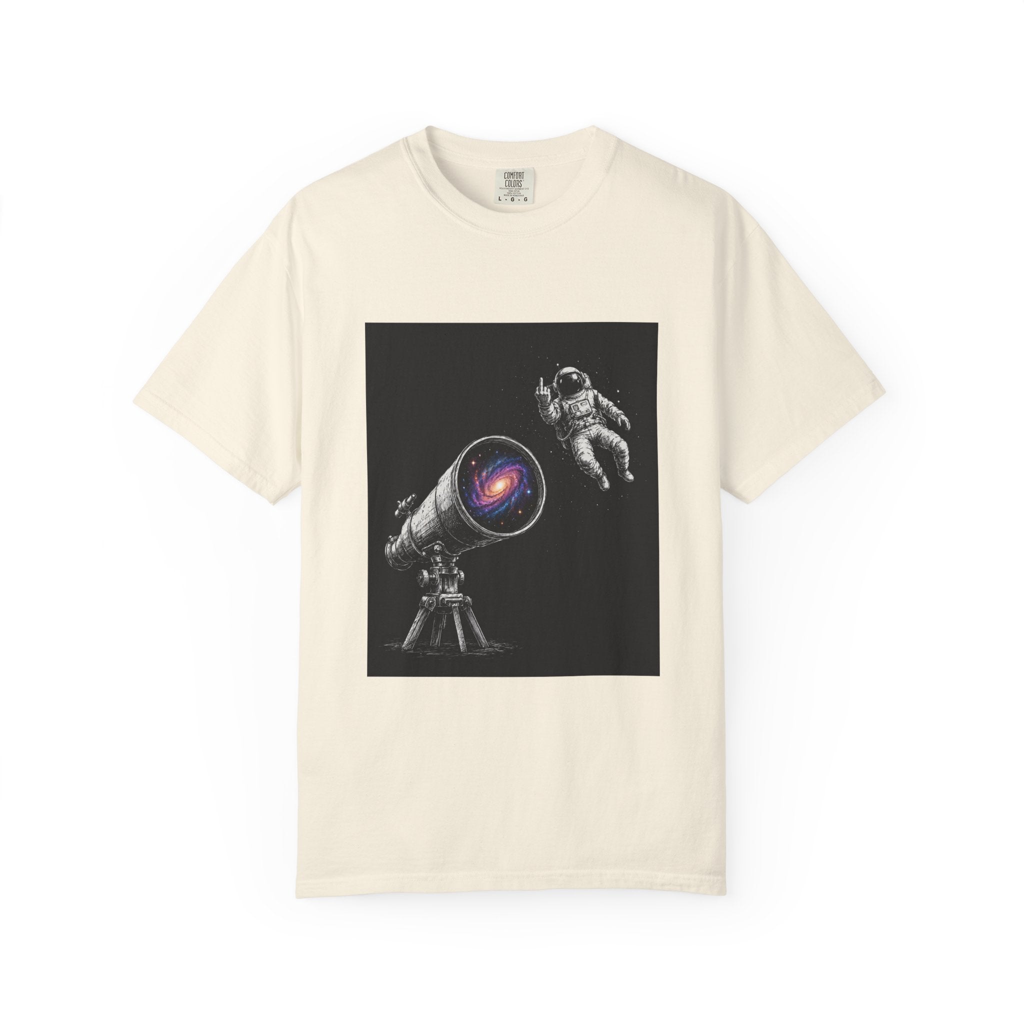 Astronaut Telescope T‑Shirt — Cosmic Galaxy Scope Graphic Tee