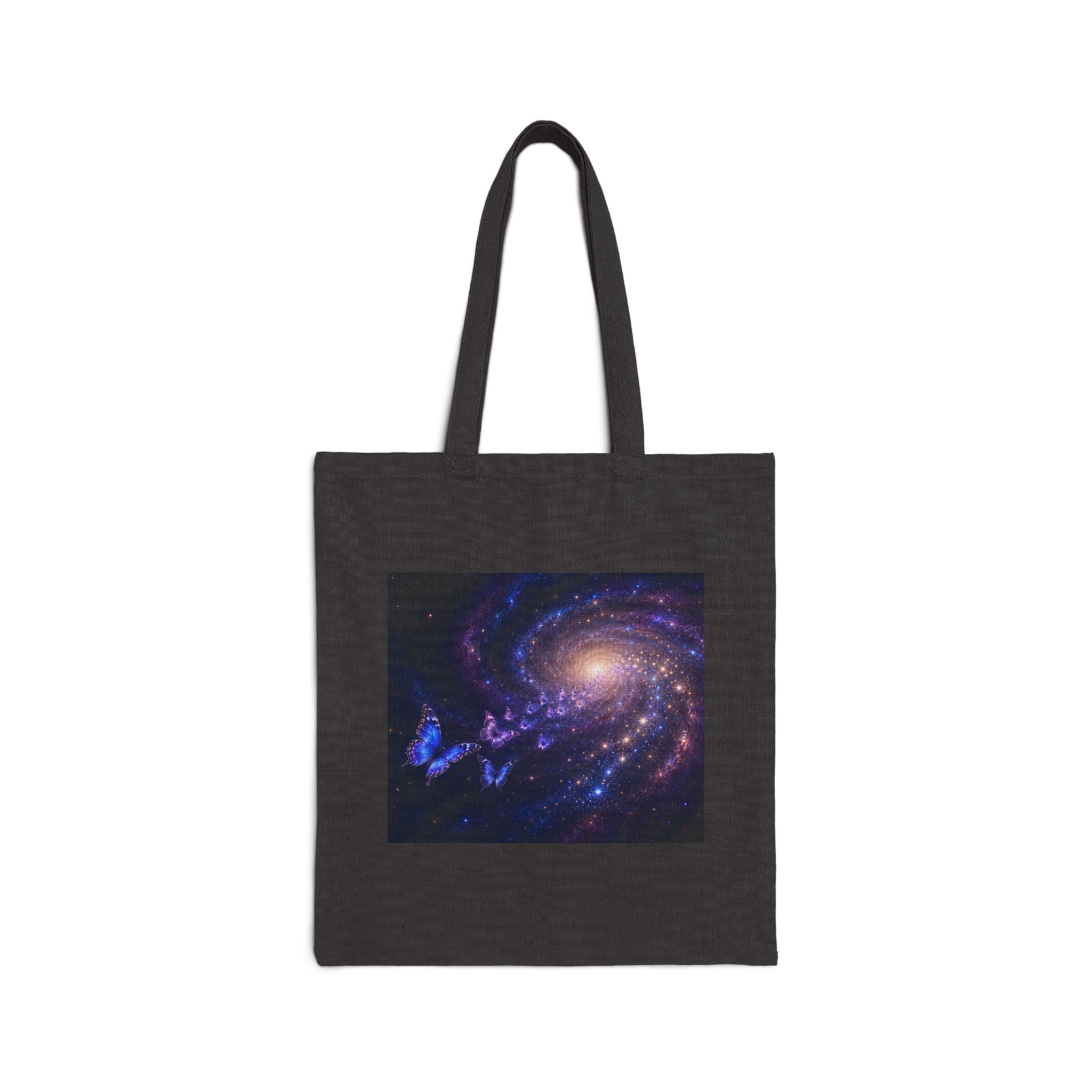 Galaxy Spiral Canvas Tote Bag — Cosmic Space Art Tote for Astronomy Lovers