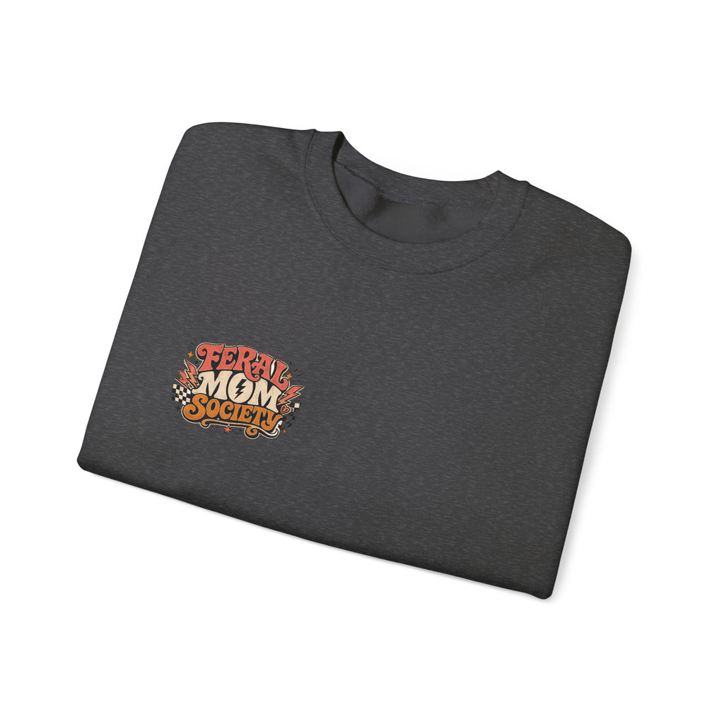 Feral Mom Society Sweatshirt — Retro Graphic Crewneck for Bold Moms