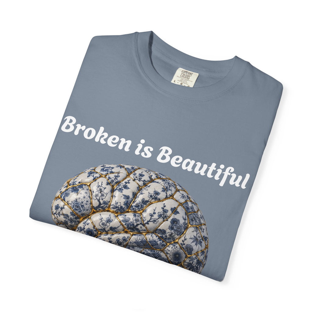Kintsugi Brain T-Shirt — Vintage Floral Anatomy Tee