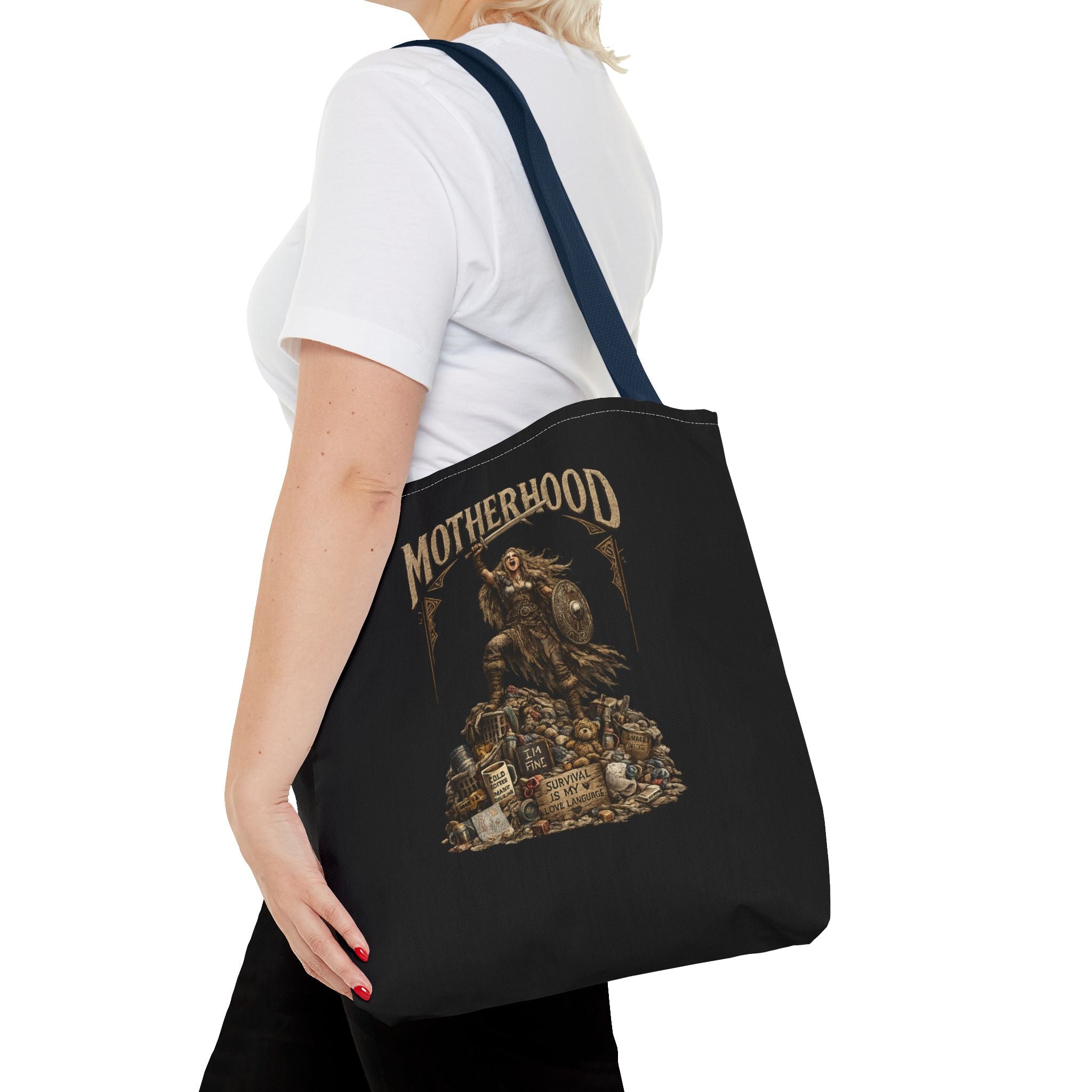 Motherhood Tote Bag — Vintage Gothic Illustration ‘Motherhood’ Canvas Tote for Moms, New Mothers & Mother’s Day Gift