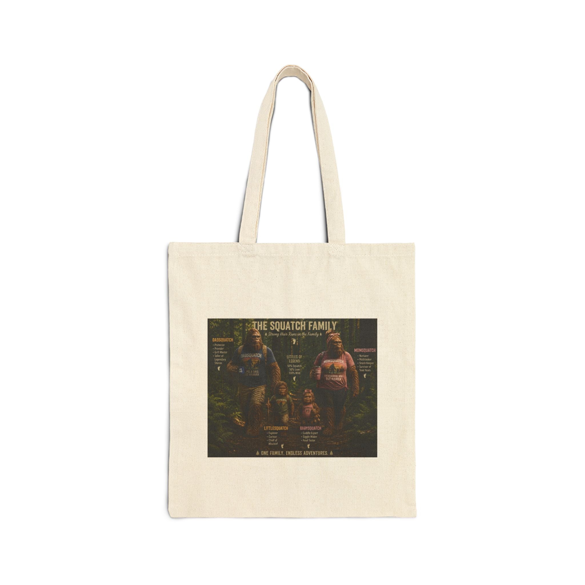 Tote Bag — The Squatch Family Vintage Poster Cotton Canvas Tote