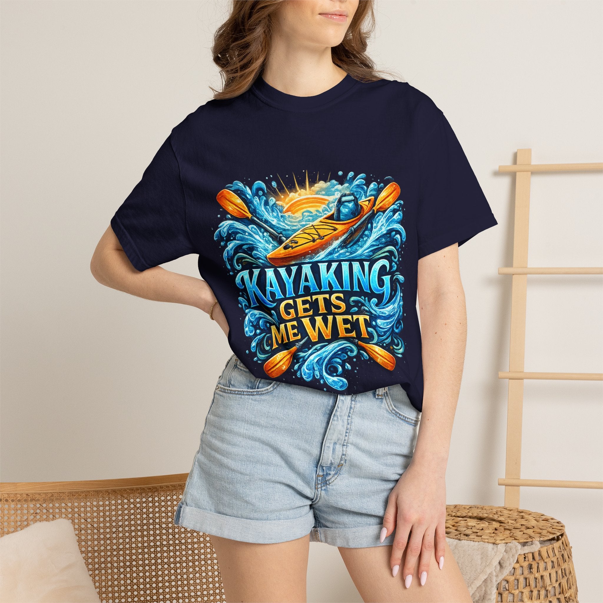 T-Shirt — "Kayaking Gets Me Wet" Graphic Tee