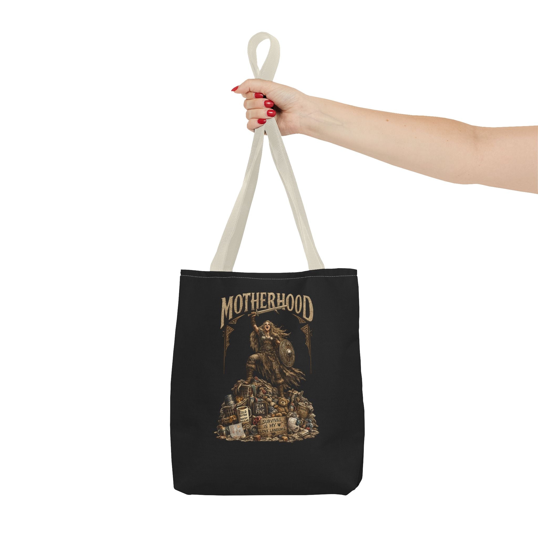 Motherhood Tote Bag — Vintage Gothic Illustration ‘Motherhood’ Canvas Tote for Moms, New Mothers & Mother’s Day Gift