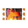 Cute Orange Frog Pattern Tequila Sunrise Plush Beach Towel