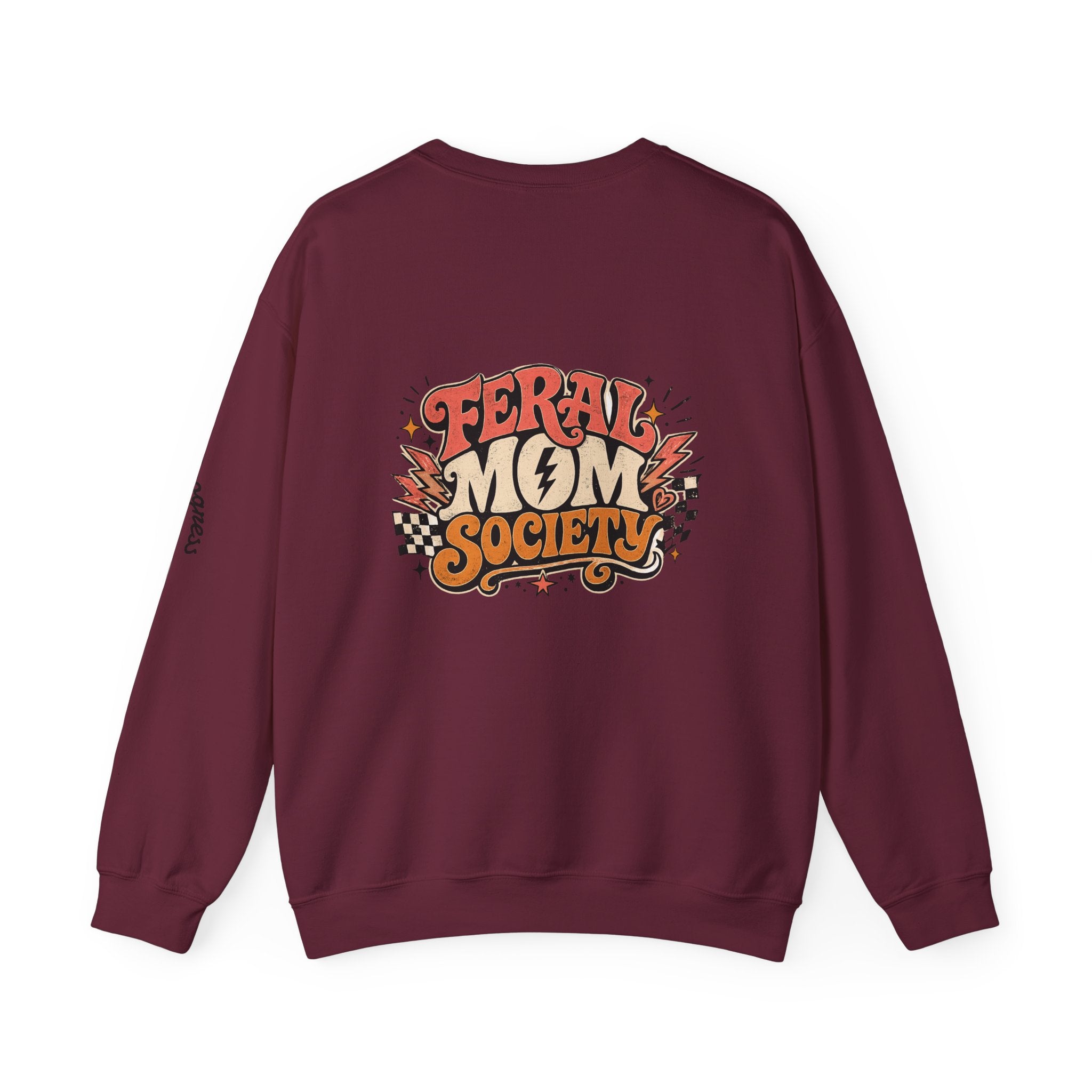Feral Mom Society Sweatshirt — Retro Graphic Crewneck for Bold Moms
