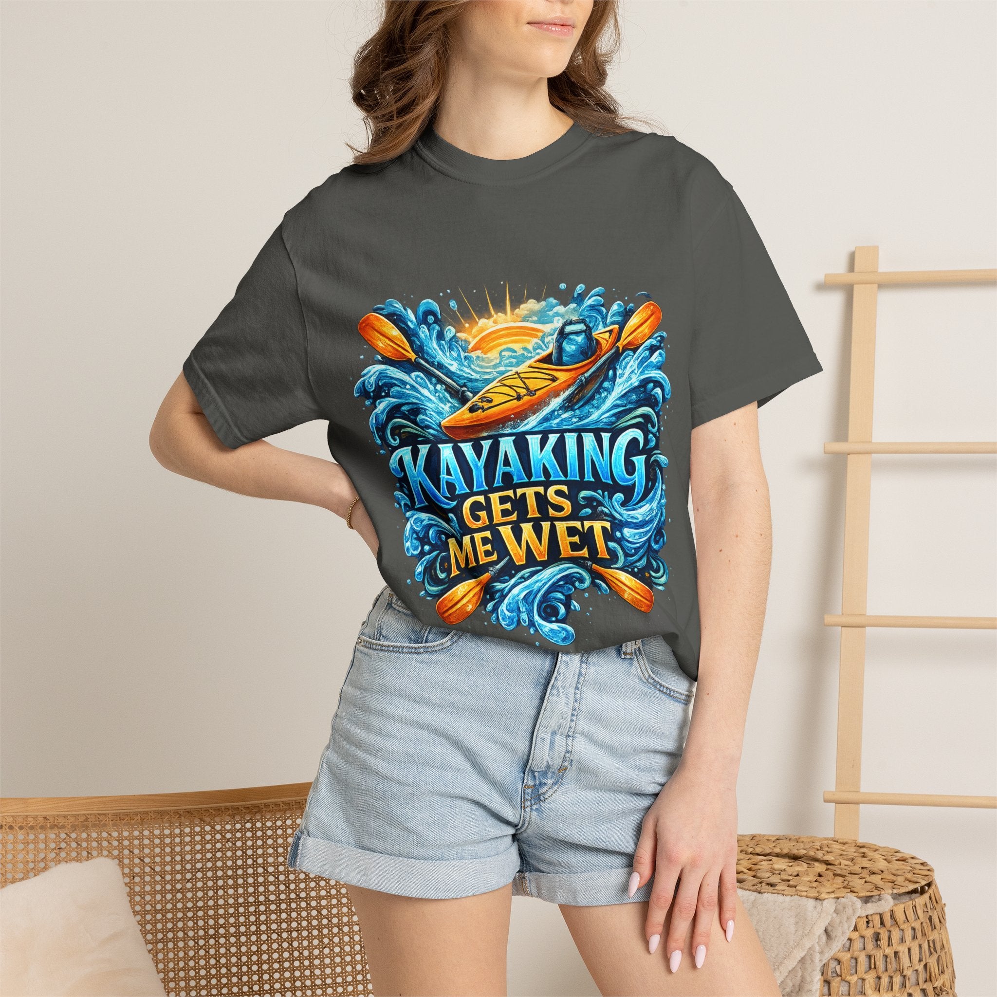 T-Shirt — "Kayaking Gets Me Wet" Graphic Tee