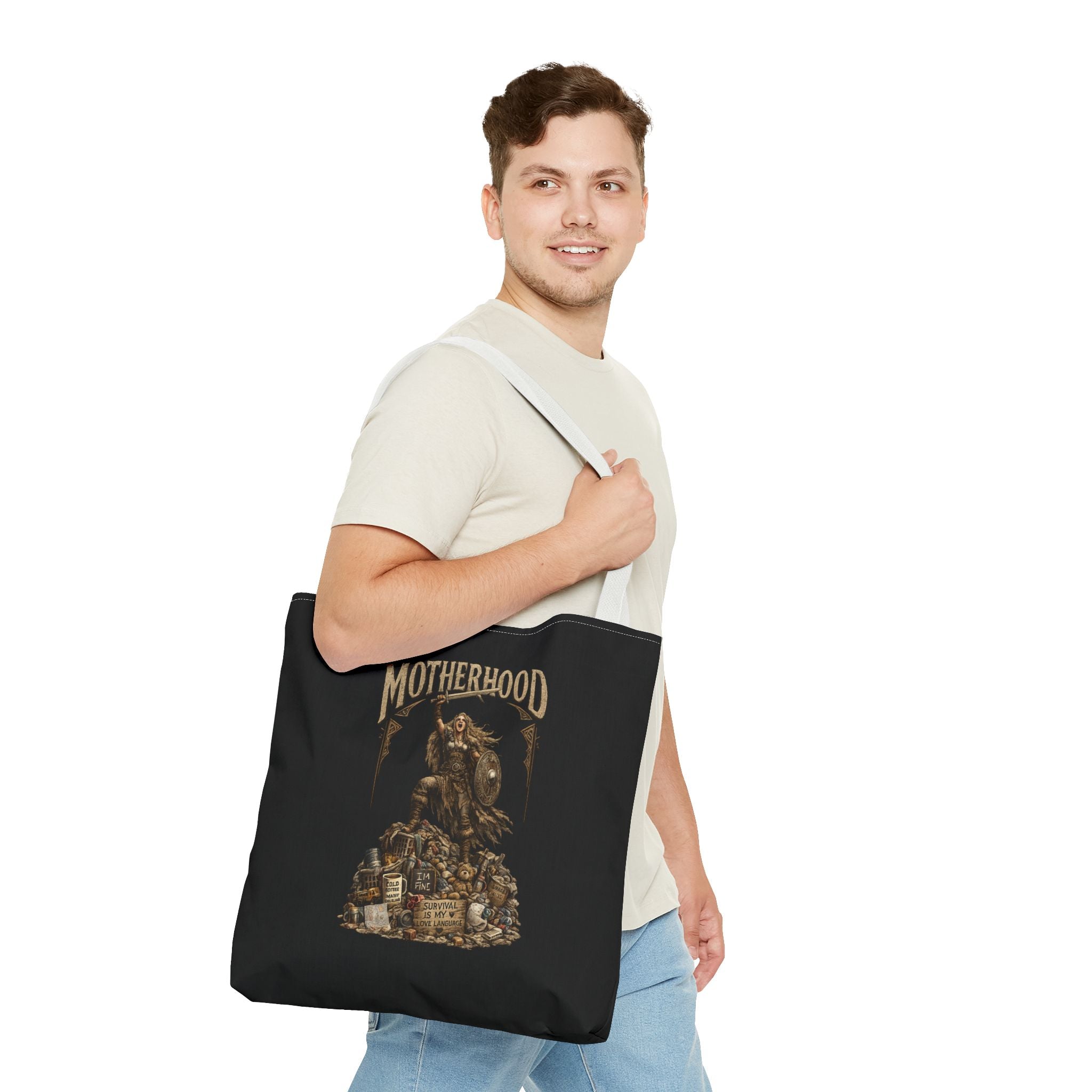 Motherhood Tote Bag — Vintage Gothic Illustration ‘Motherhood’ Canvas Tote for Moms, New Mothers & Mother’s Day Gift