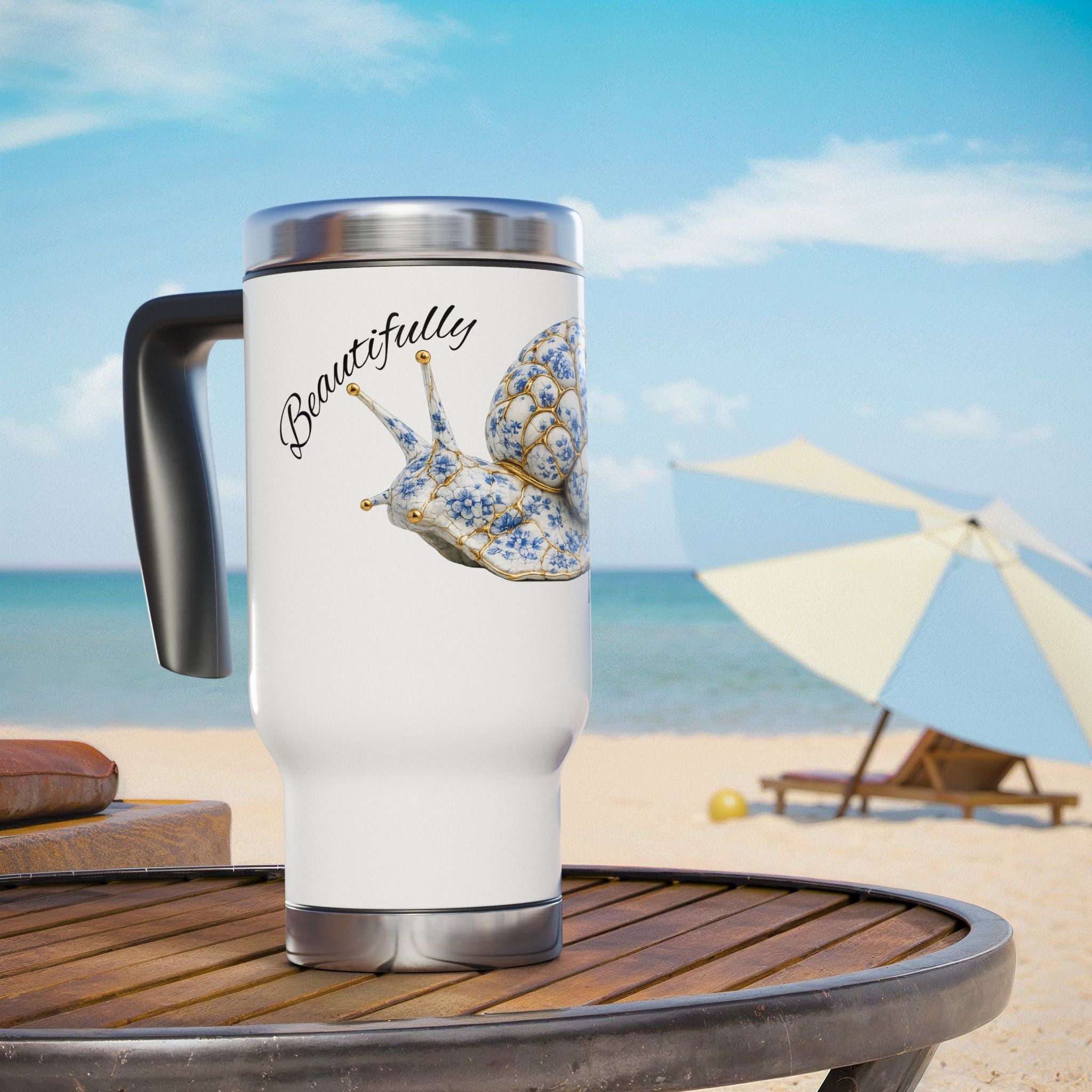 Kintsugi MS Warrior Floral Stainless Steel Travel Mug — 14oz