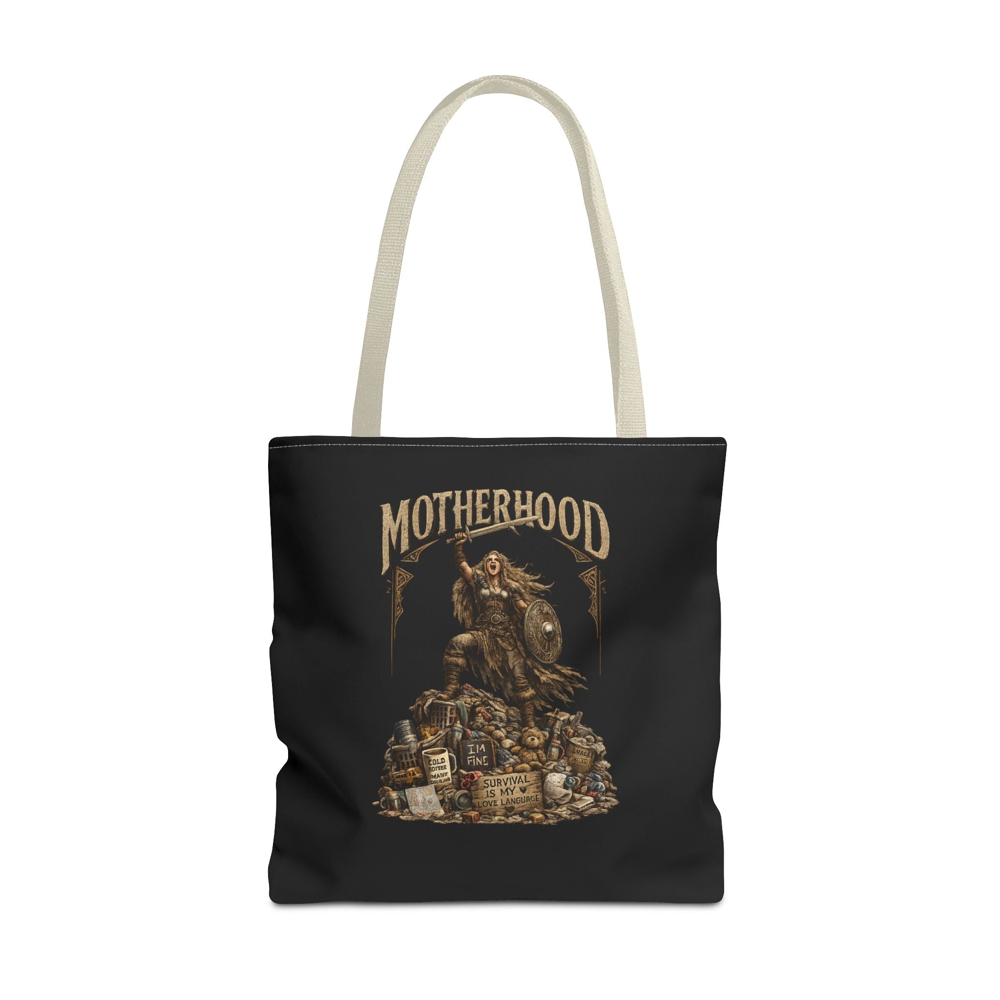 Motherhood Tote Bag — Vintage Gothic Illustration ‘Motherhood’ Canvas Tote for Moms, New Mothers & Mother’s Day Gift