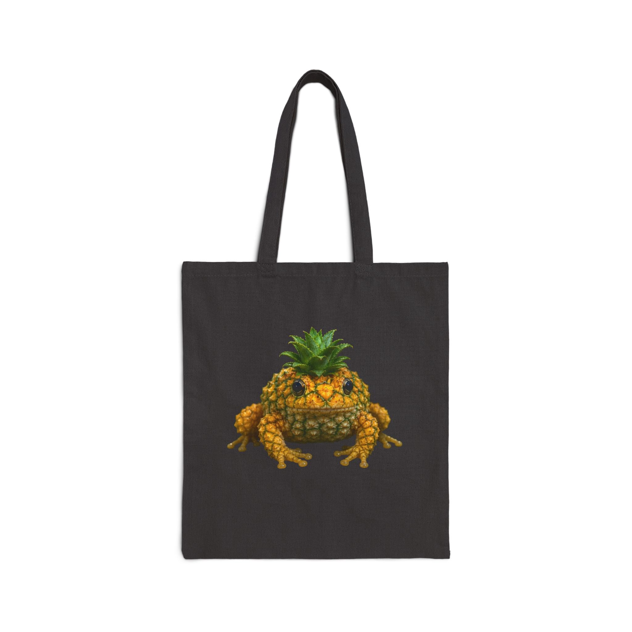 Pineapple Frog Canvas Tote — Tropical Gecko Pineapple Art Bag