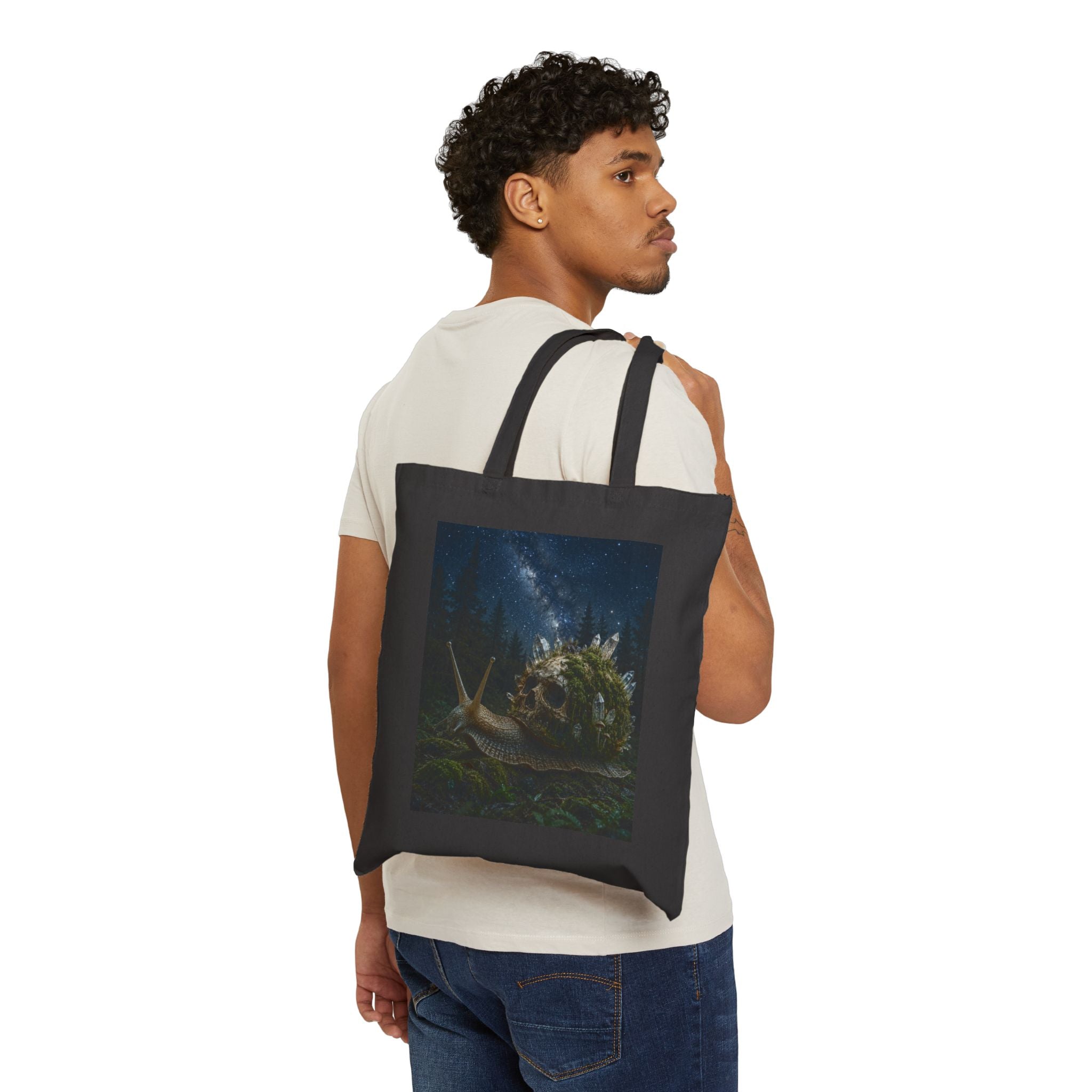 Canvas Tote Bag — Fantasy Snail Nightscape Art Tote