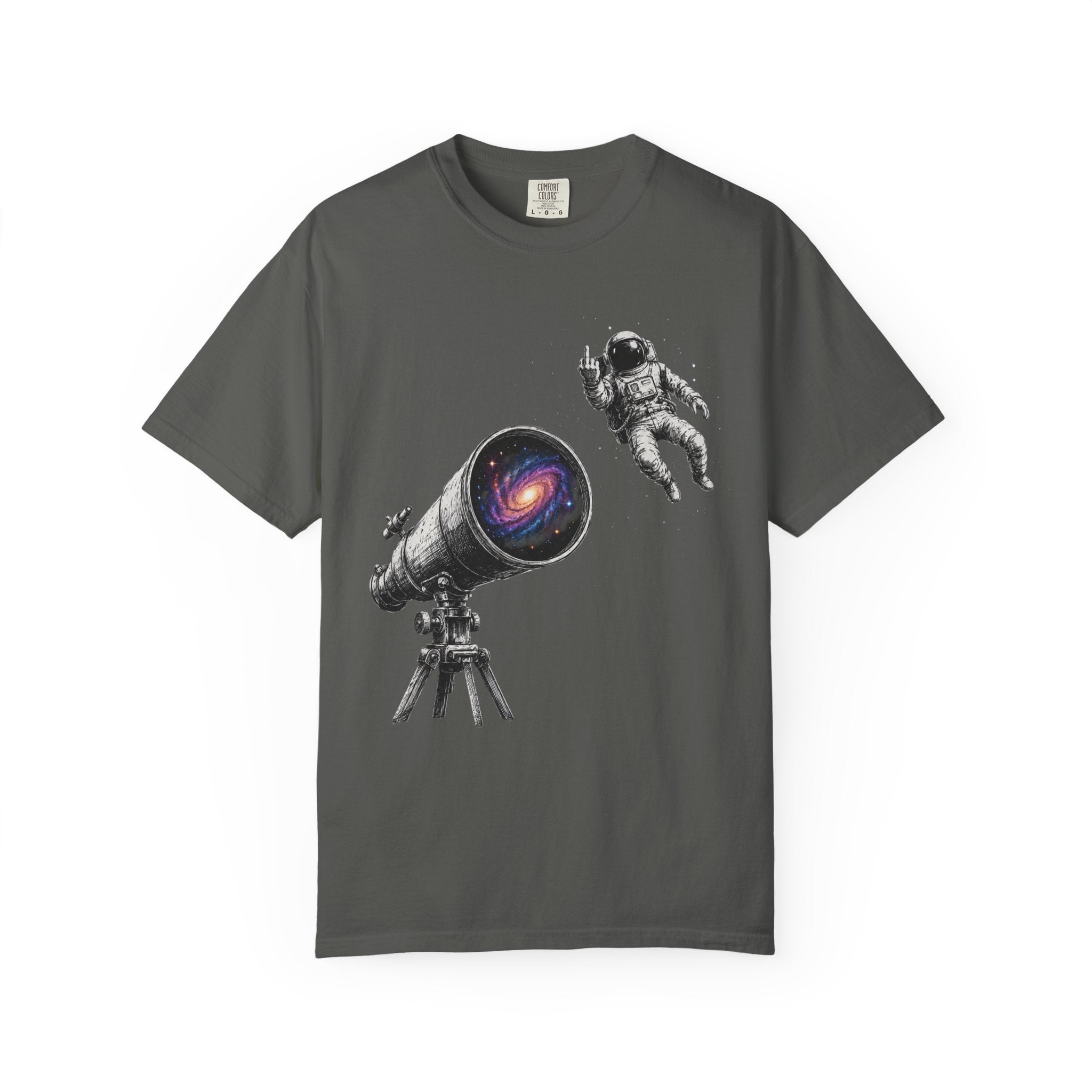 Astronaut Telescope T‑Shirt — Cosmic Telescope Galaxy Print