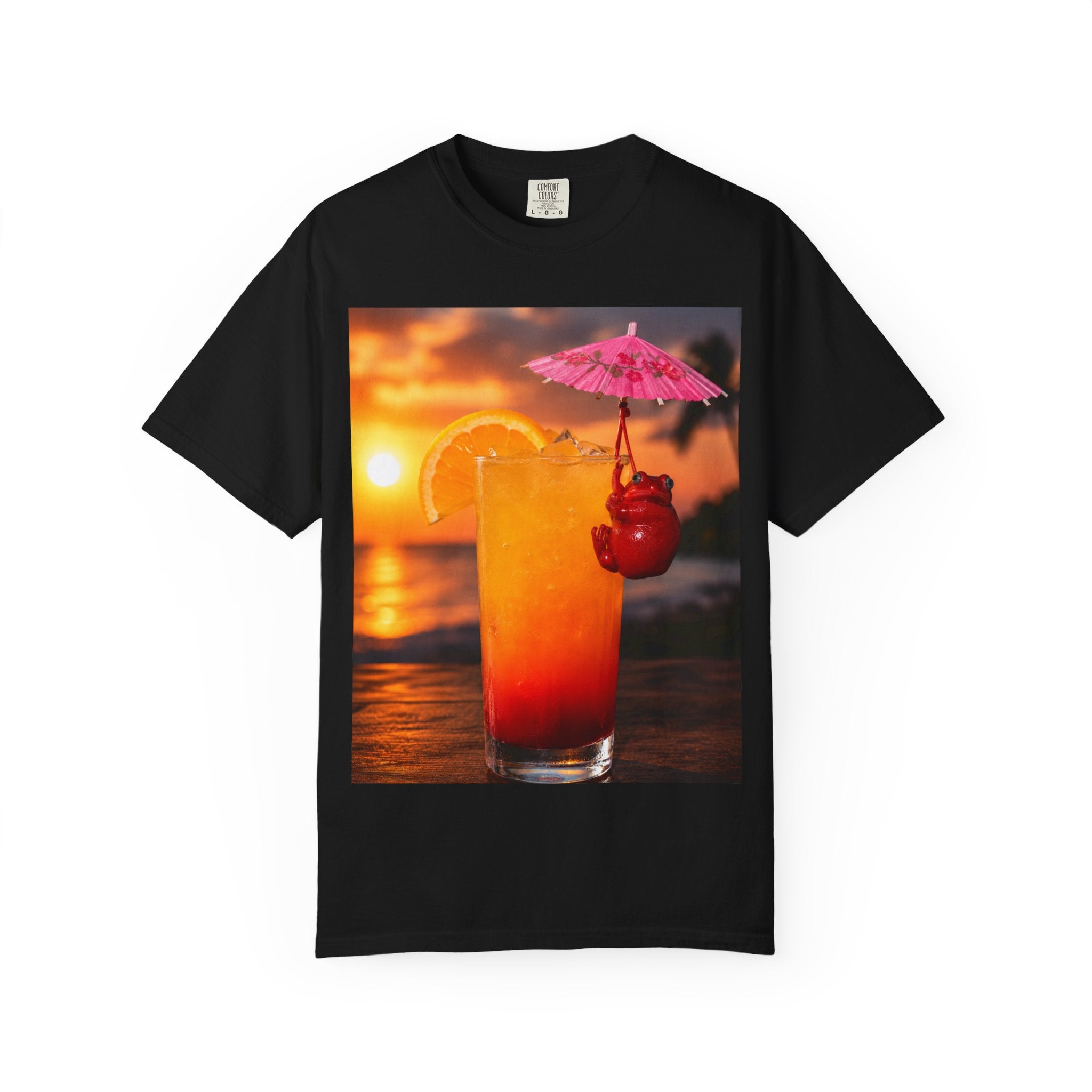 Sunset Cocktail T-Shirt — Tropical Drink Graphic Tee